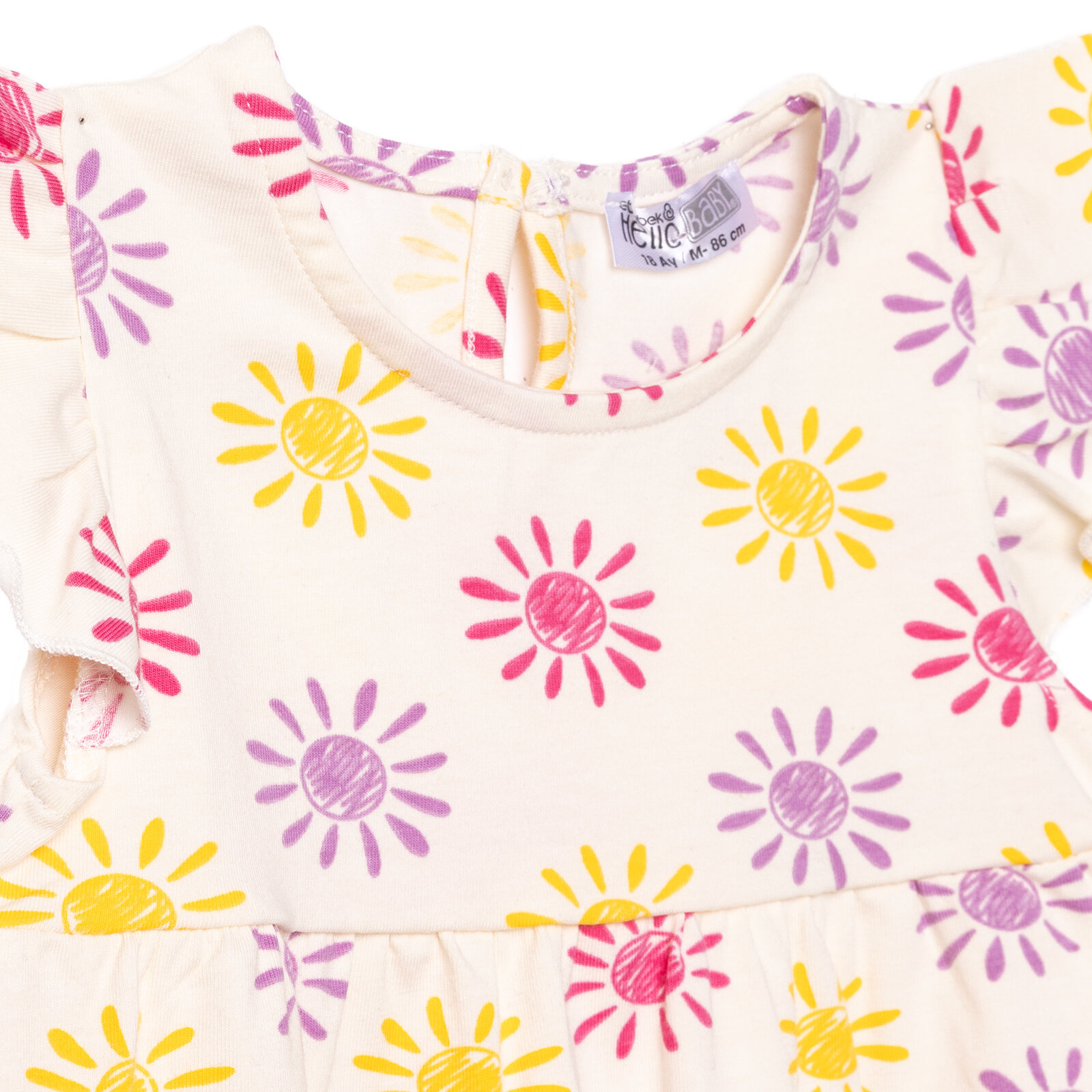 Kız Bebek Basic Kısa Tulum Bisiklet Yaka Atlet Kol Lastikli Paça