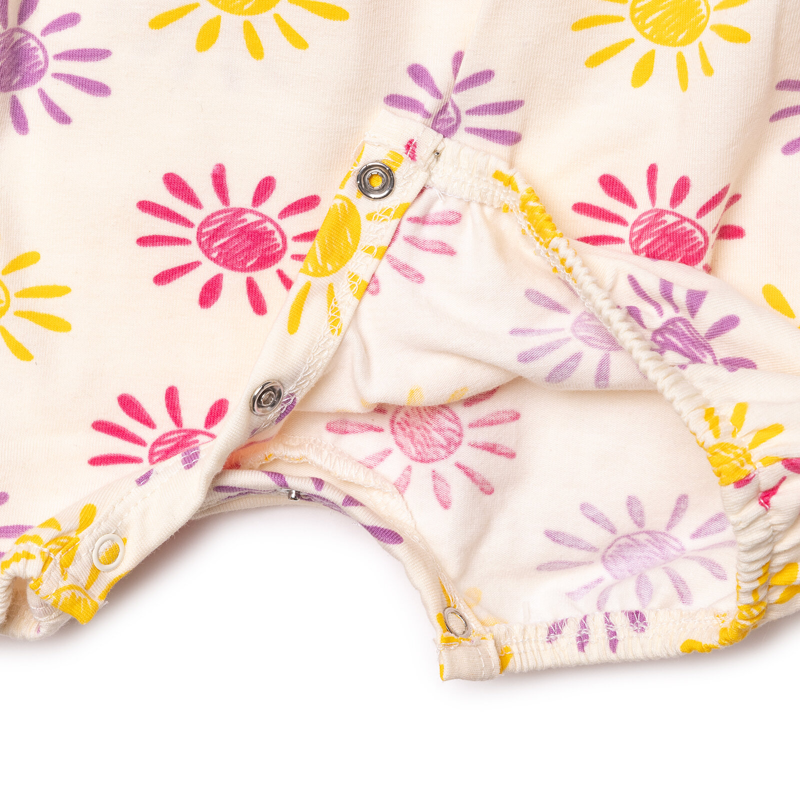 Kız Bebek Basic Kısa Tulum Bisiklet Yaka Atlet Kol Lastikli Paça