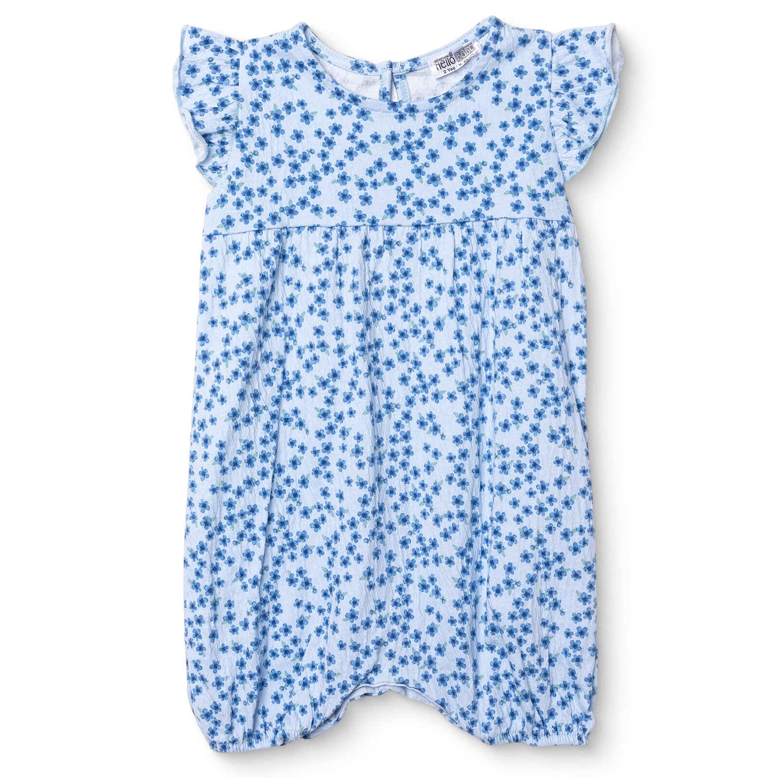 Kız Bebek Basic Kısa Tulum Bisiklet Yaka Kısa Kol Lastikli Paça