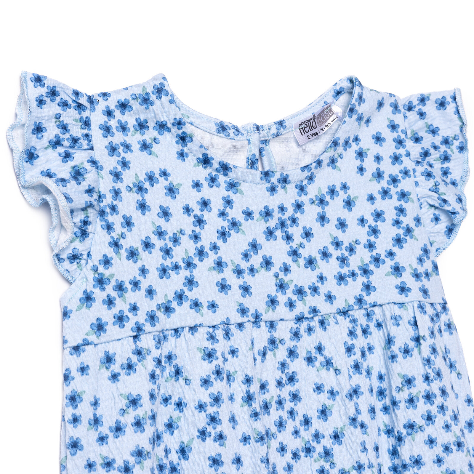 Kız Bebek Basic Kısa Tulum Bisiklet Yaka Kısa Kol Lastikli Paça