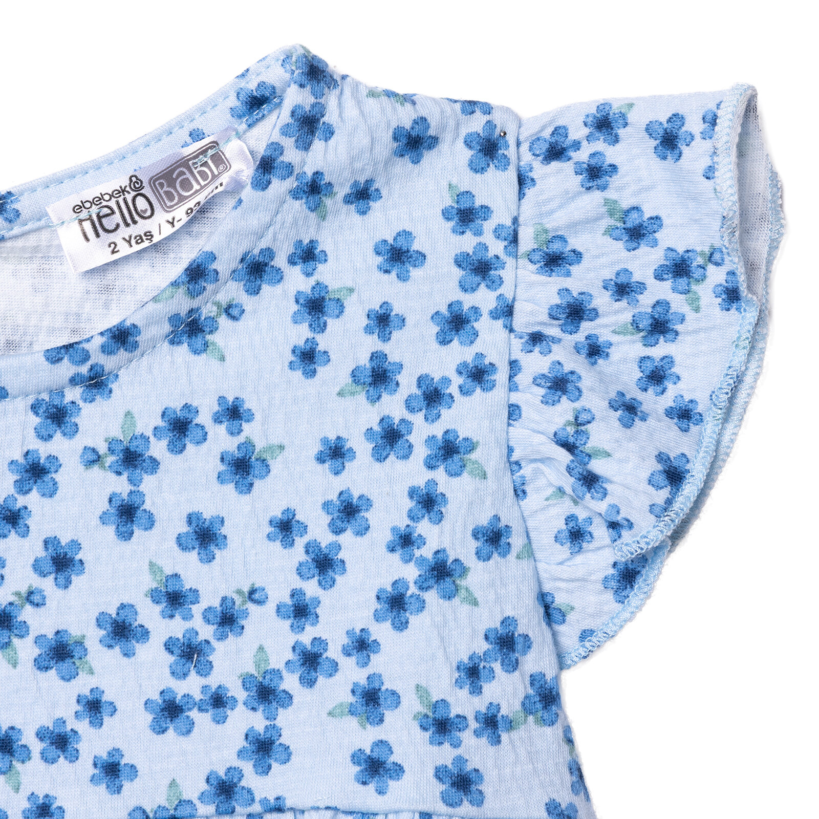 Kız Bebek Basic Kısa Tulum Bisiklet Yaka Kısa Kol Lastikli Paça