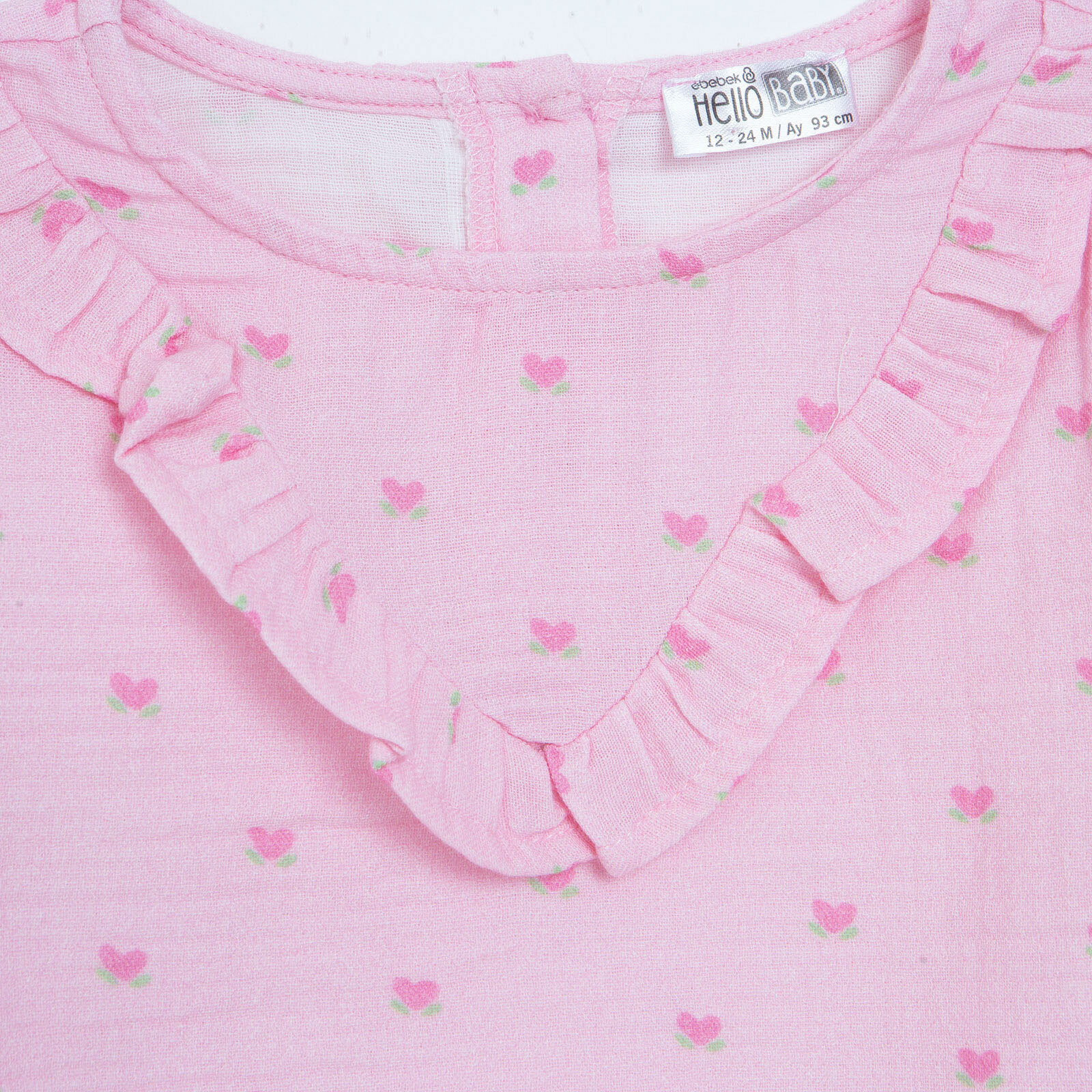 Kız Bebek Bluz Müslin Gömlek Yaka Uzun Kol