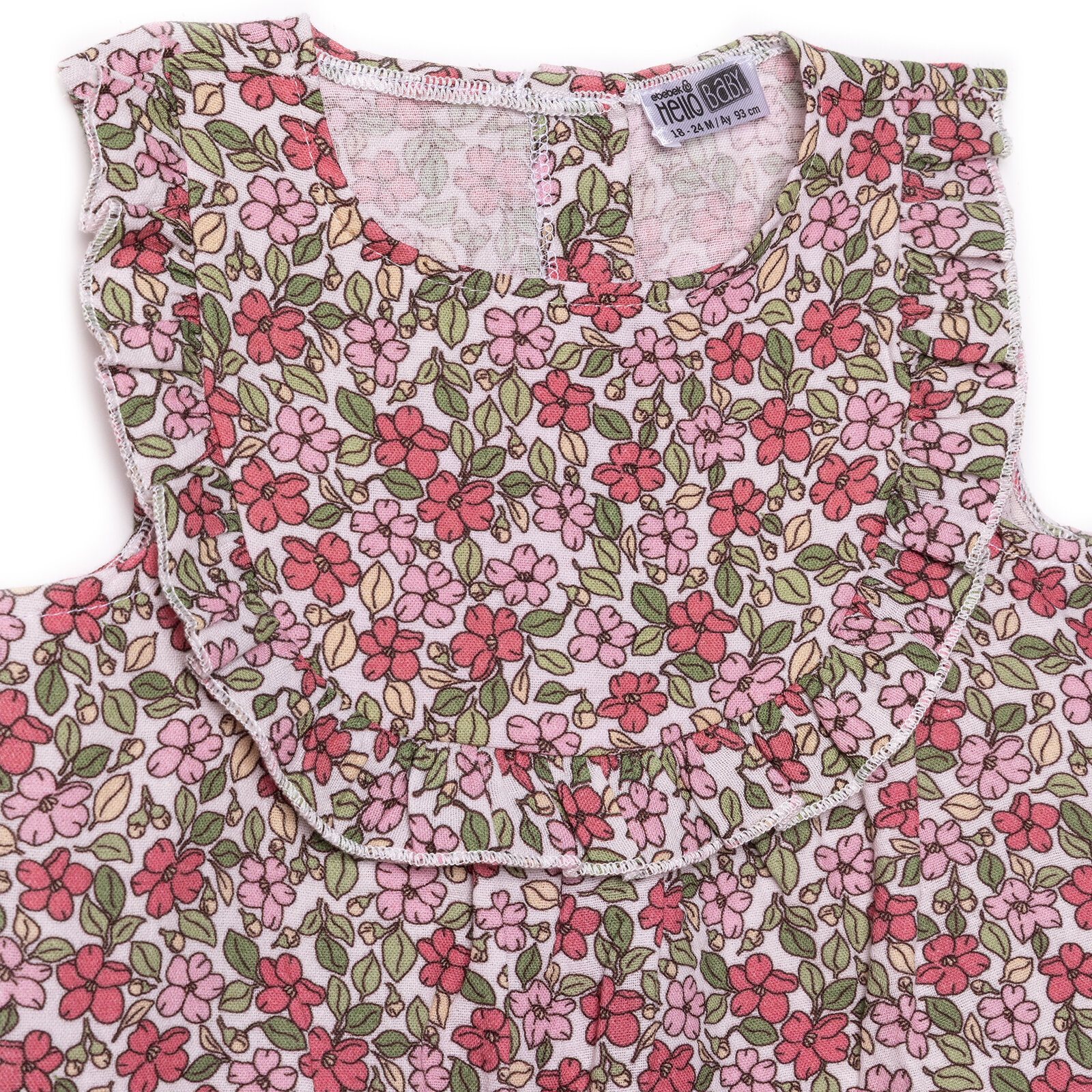 Kız Bebek Bluz-Şort Müslin Bisiklet Yaka Atlet Kol Reçme Paça