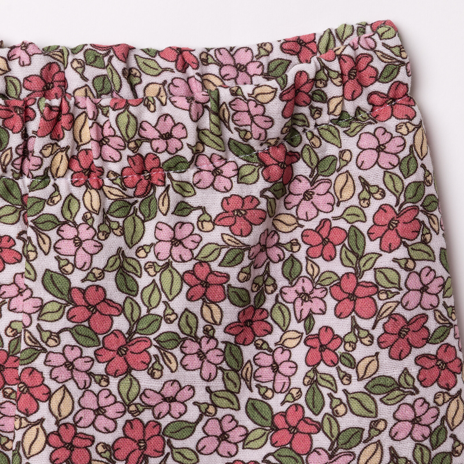 Kız Bebek Bluz-Şort Müslin Bisiklet Yaka Atlet Kol Reçme Paça