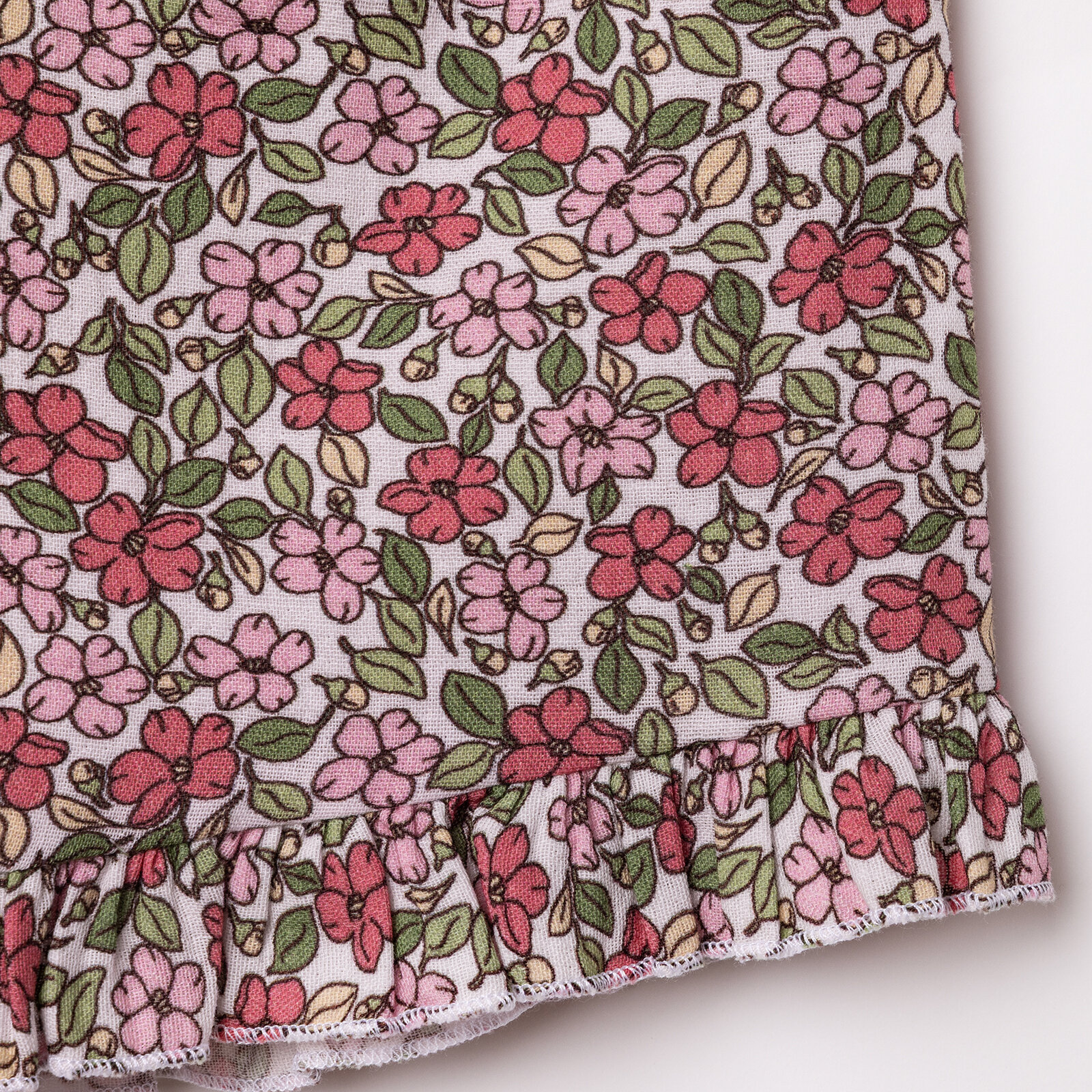 Kız Bebek Bluz-Şort Müslin Bisiklet Yaka Atlet Kol Reçme Paça