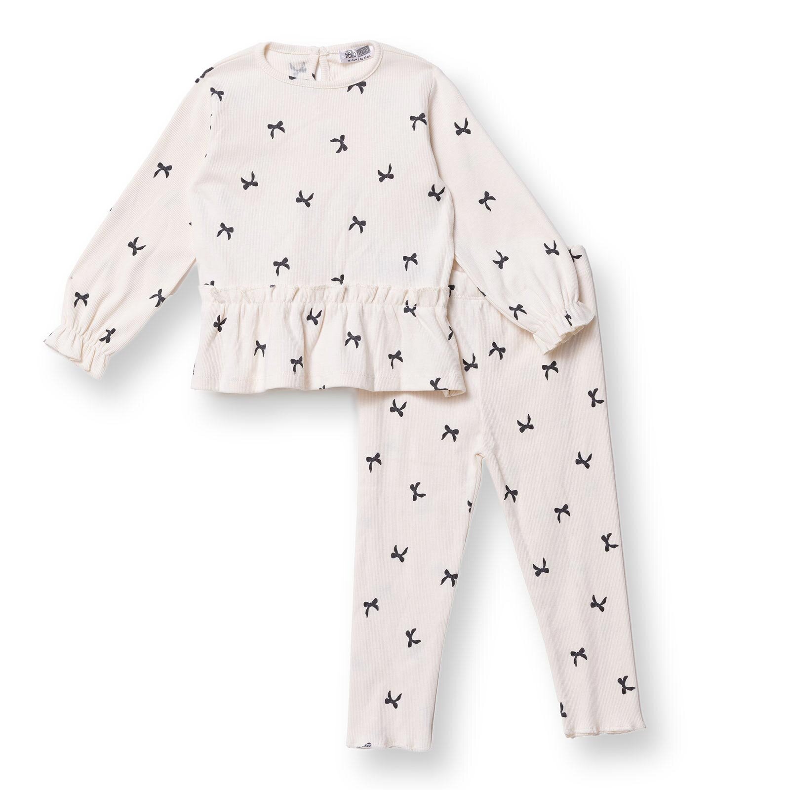 Kız Bebek Bluz - Tayt Düğmeli Uzun Kol Reçme