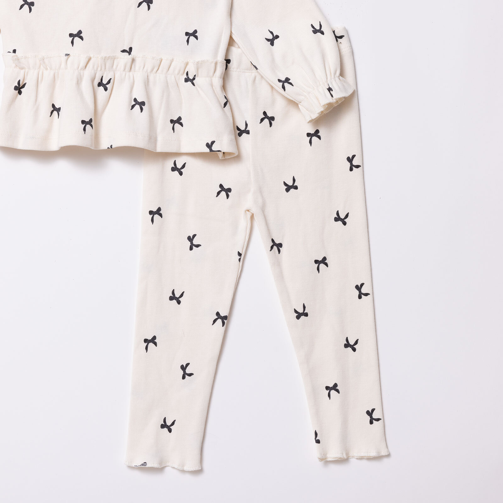 Kız Bebek Bluz - Tayt Düğmeli Uzun Kol Reçme