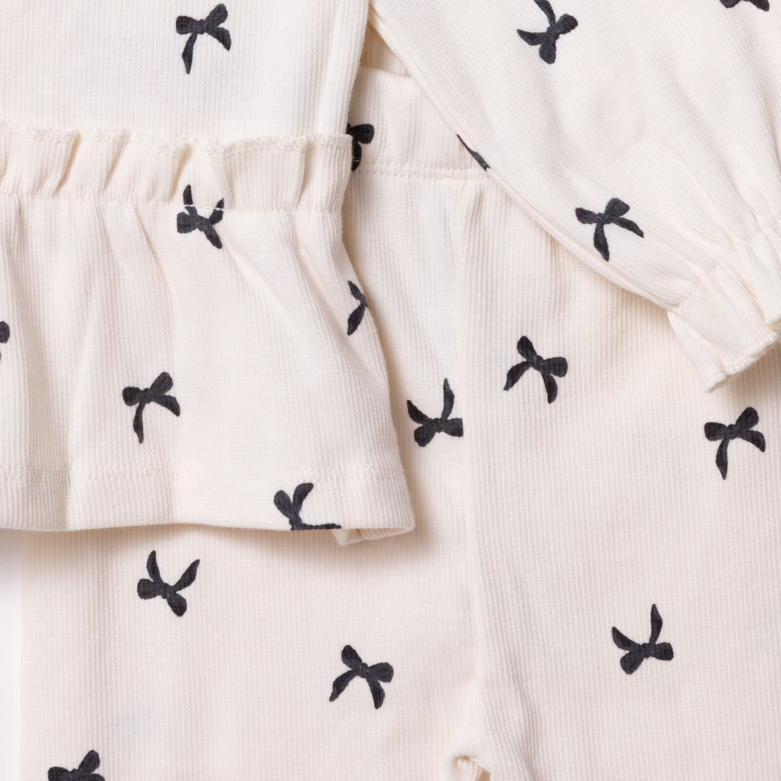 Kız Bebek Bluz - Tayt Düğmeli Uzun Kol Reçme