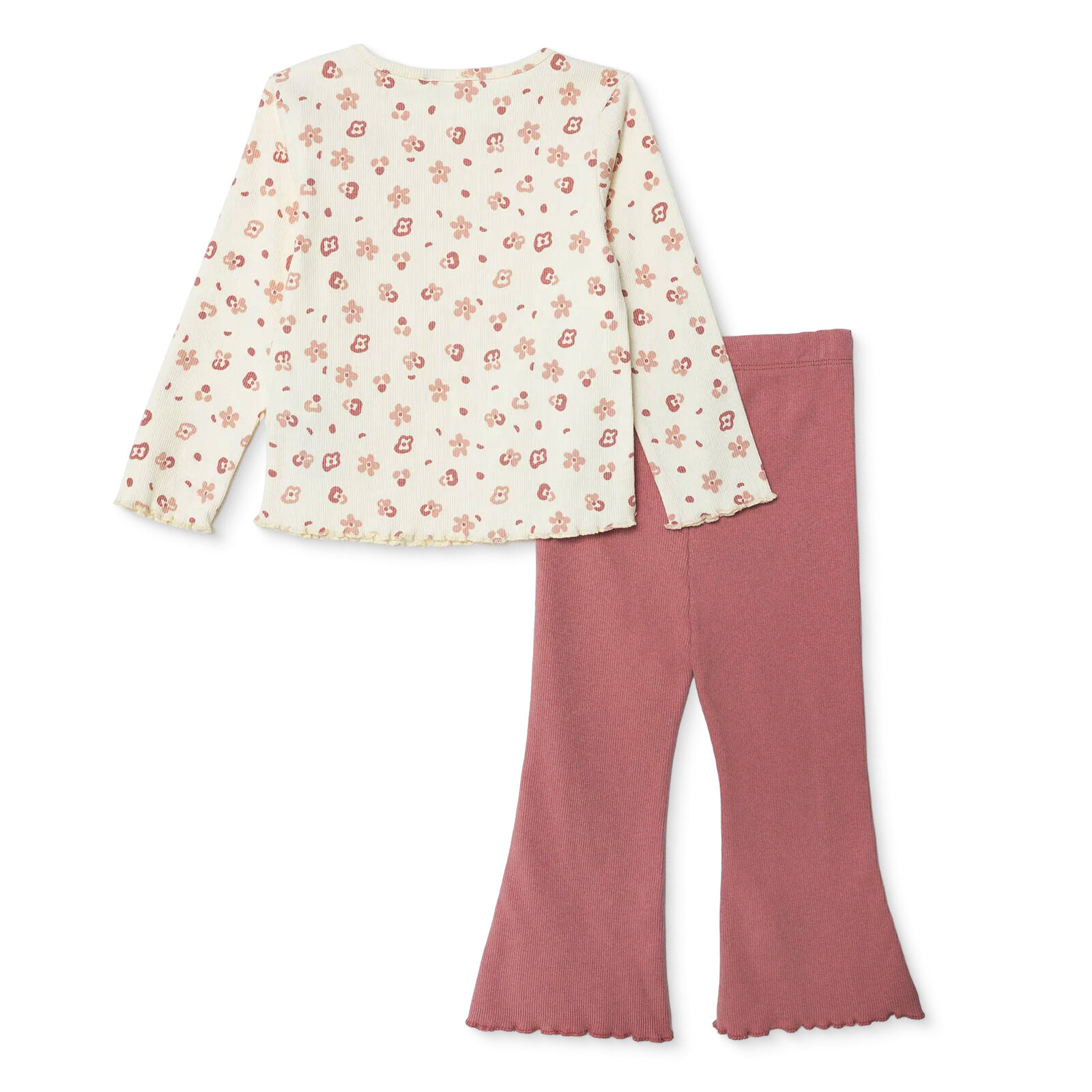 Kız Bebek Bluz-Tayt Kaşkorse Bisiklet Yaka Uzun Kol Reçme Paça