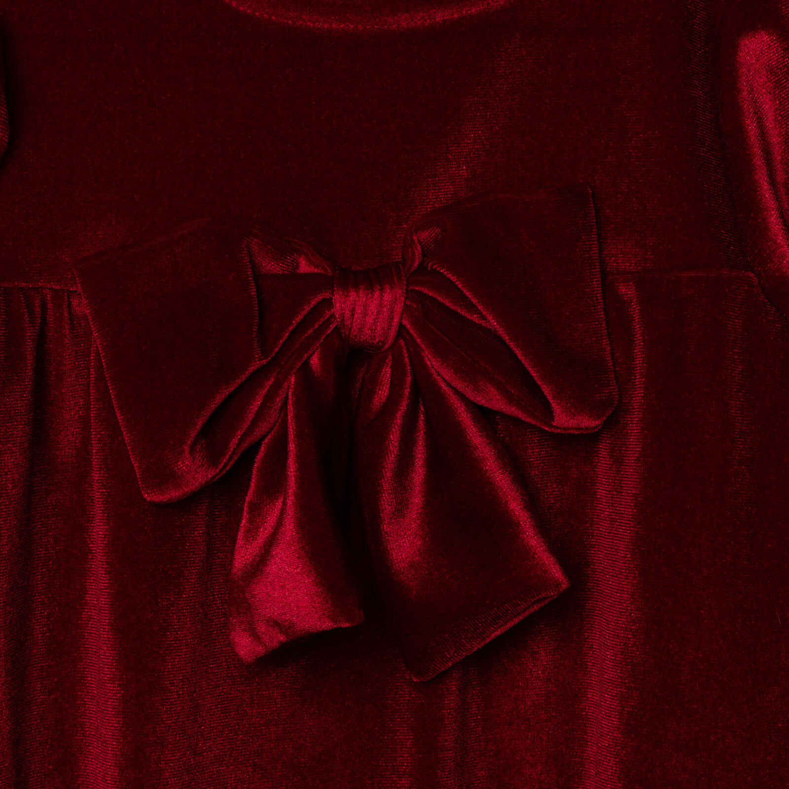 Kız Bebek Chic Elbise Kadife Bisiklet Yaka Kısa Kol