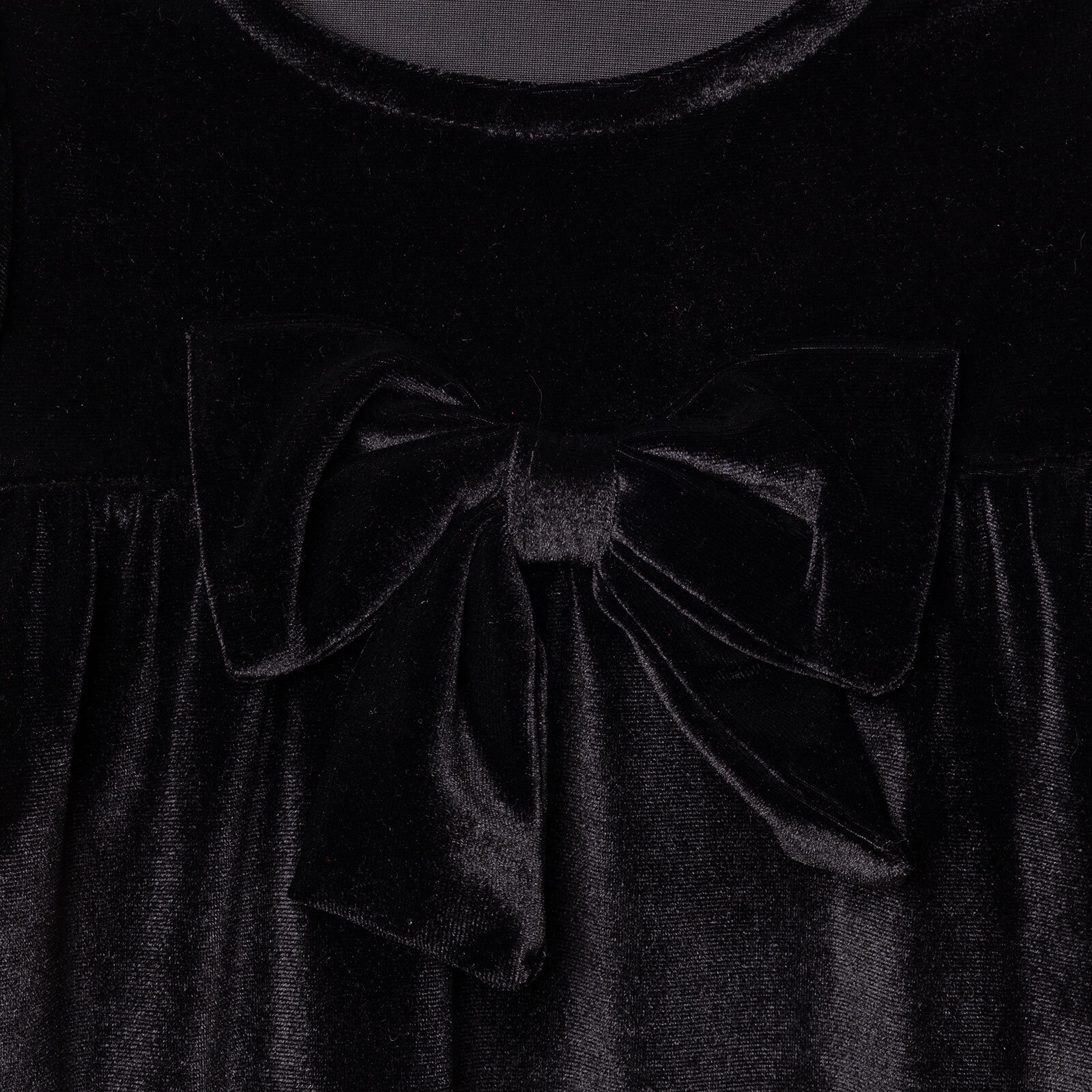 Kız Bebek Chic Elbise Kadife Bisiklet Yaka Kısa Kol Kız Bebek Chic Elbise Kadife Bisiklet Yaka Kısa Kol