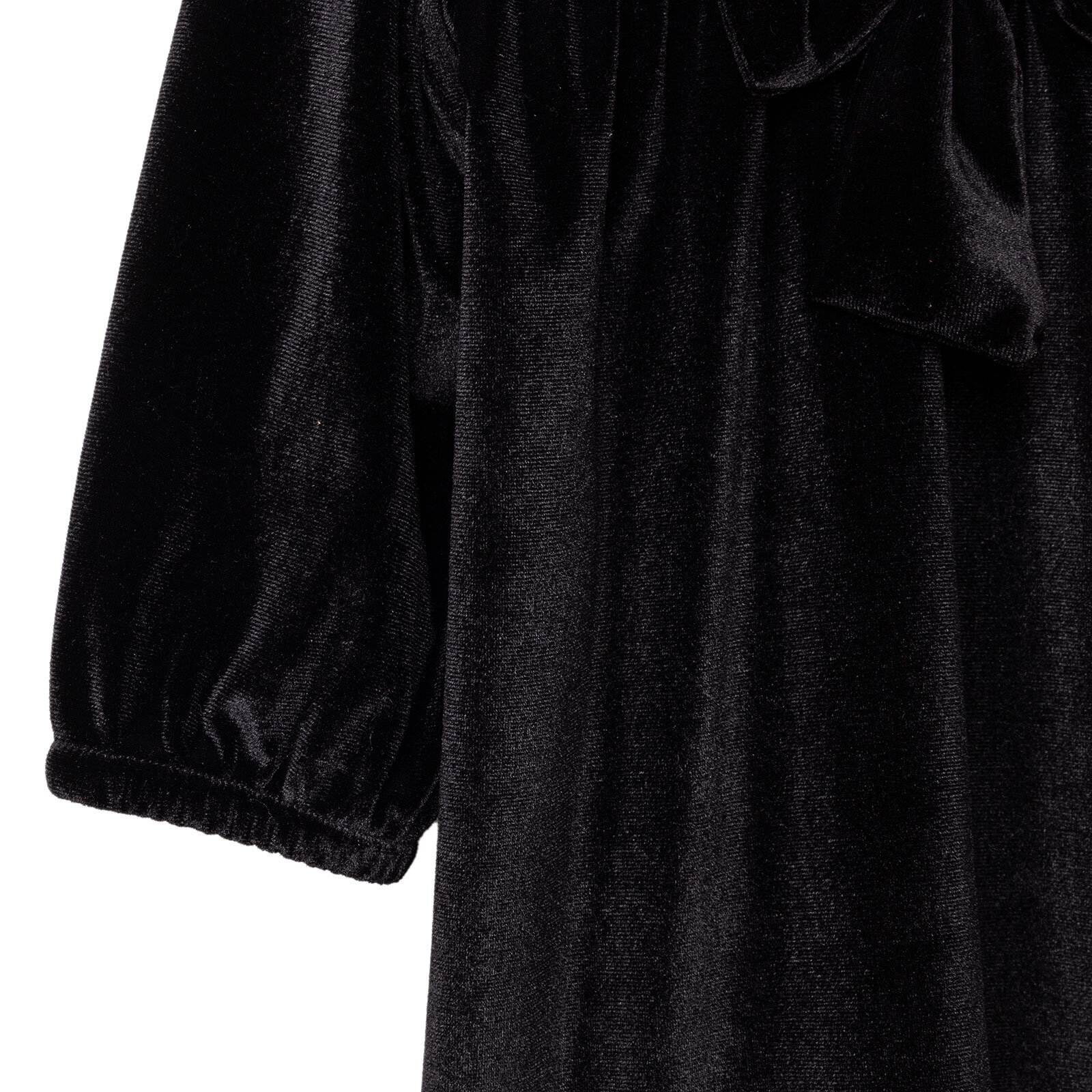 Kız Bebek Chic Elbise Kadife Bisiklet Yaka Kısa Kol Kız Bebek Chic Elbise Kadife Bisiklet Yaka Kısa Kol