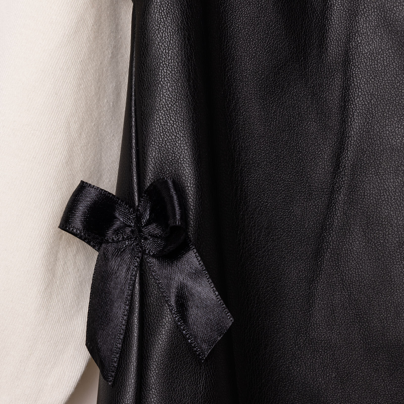 Kız Bebek Chic Elbise Tshirt Suni Deri Bisiklet Yaka Uzun Kol