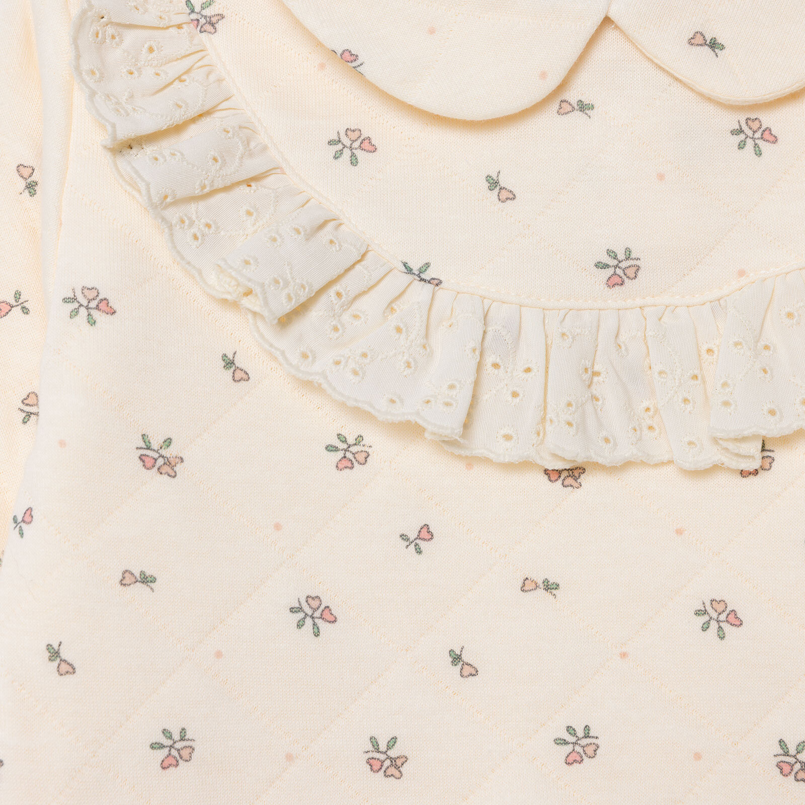 Kız Bebek Cutie Bluz-Pantolon Kapitone Örme Bebe Yaka Uzun Kol Lastikli Paça