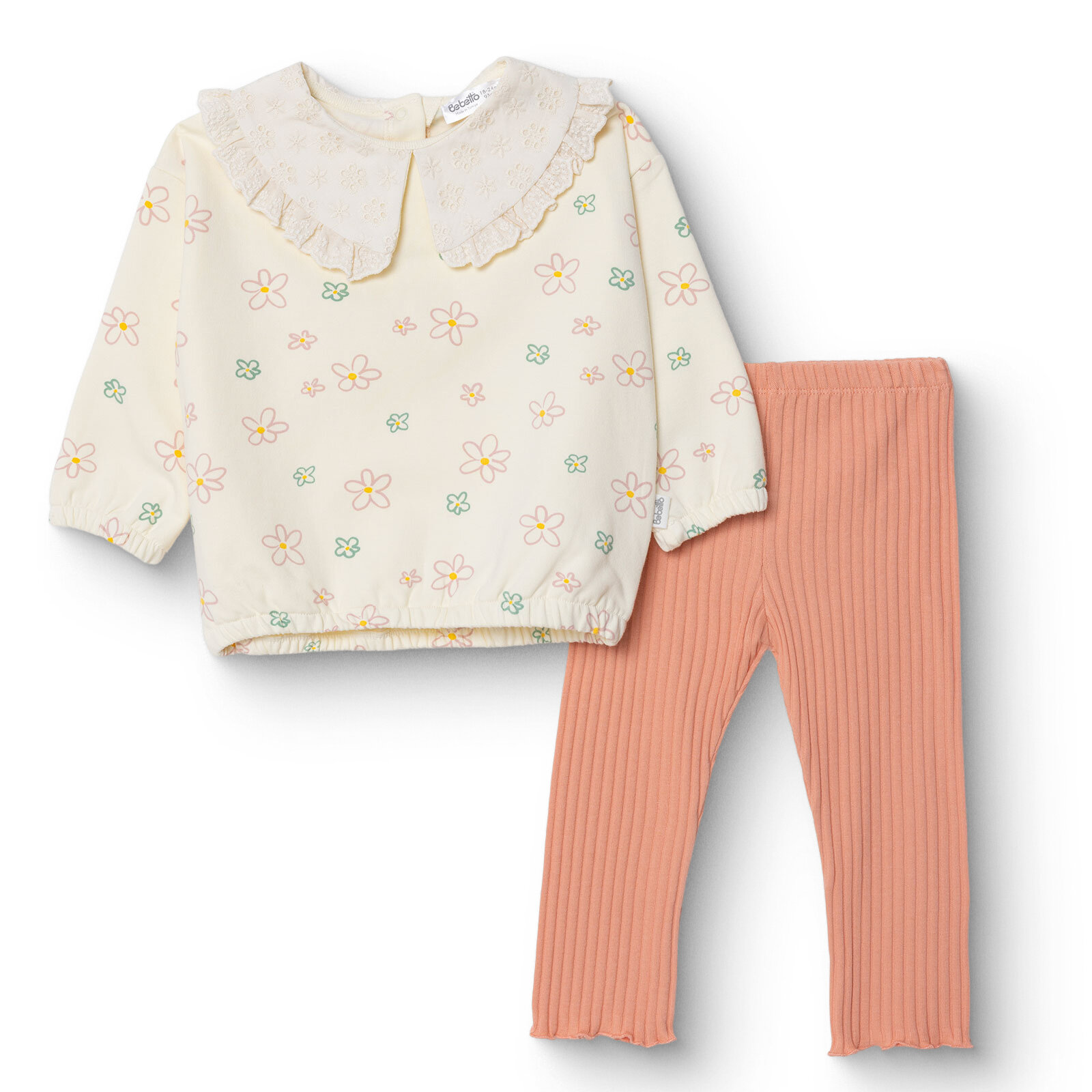 Kız Bebek Cutie Bluz-Tayt İki İplik Bebe Yaka Uzun Kol Ribanalı Paça