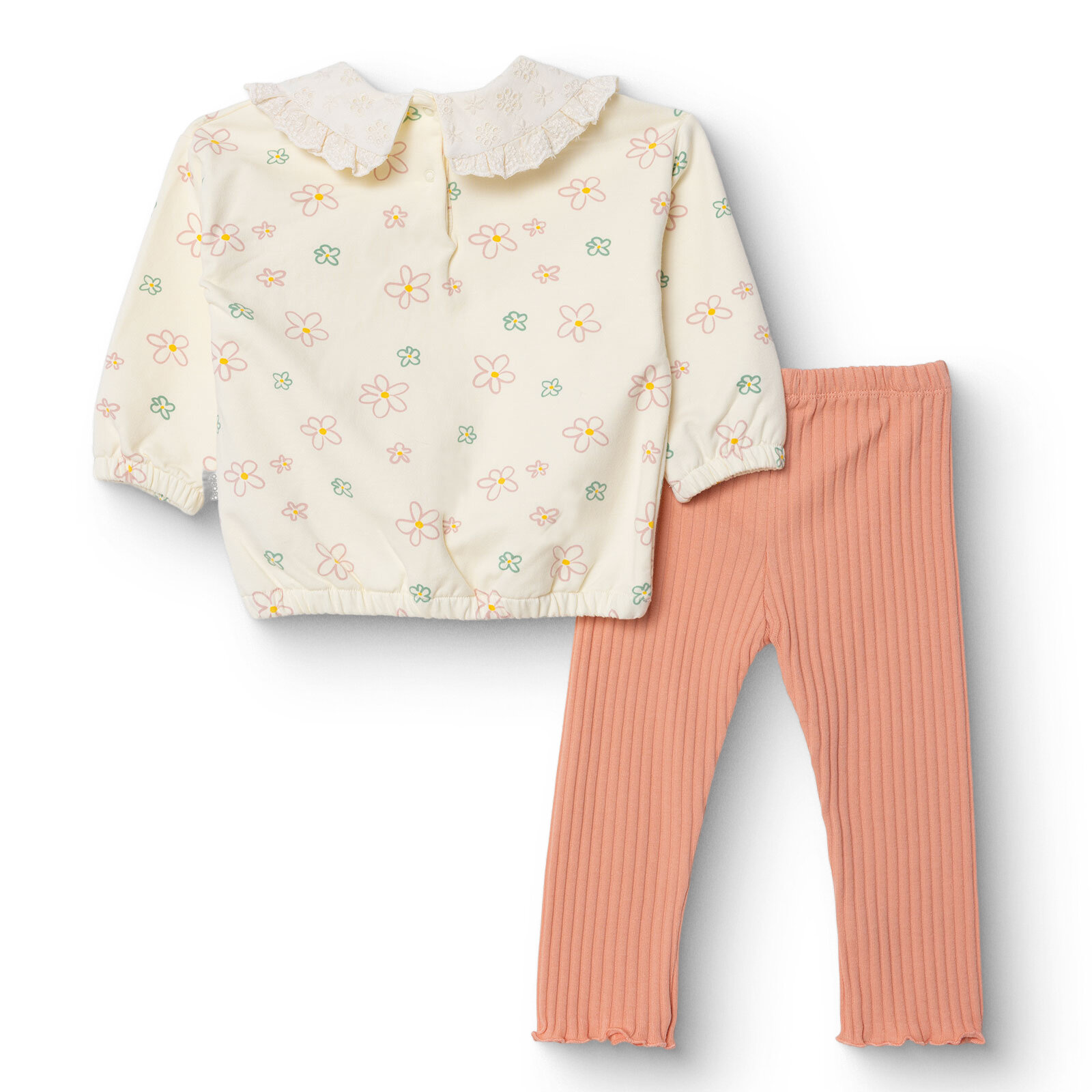 Kız Bebek Cutie Bluz-Tayt İki İplik Bebe Yaka Uzun Kol Ribanalı Paça