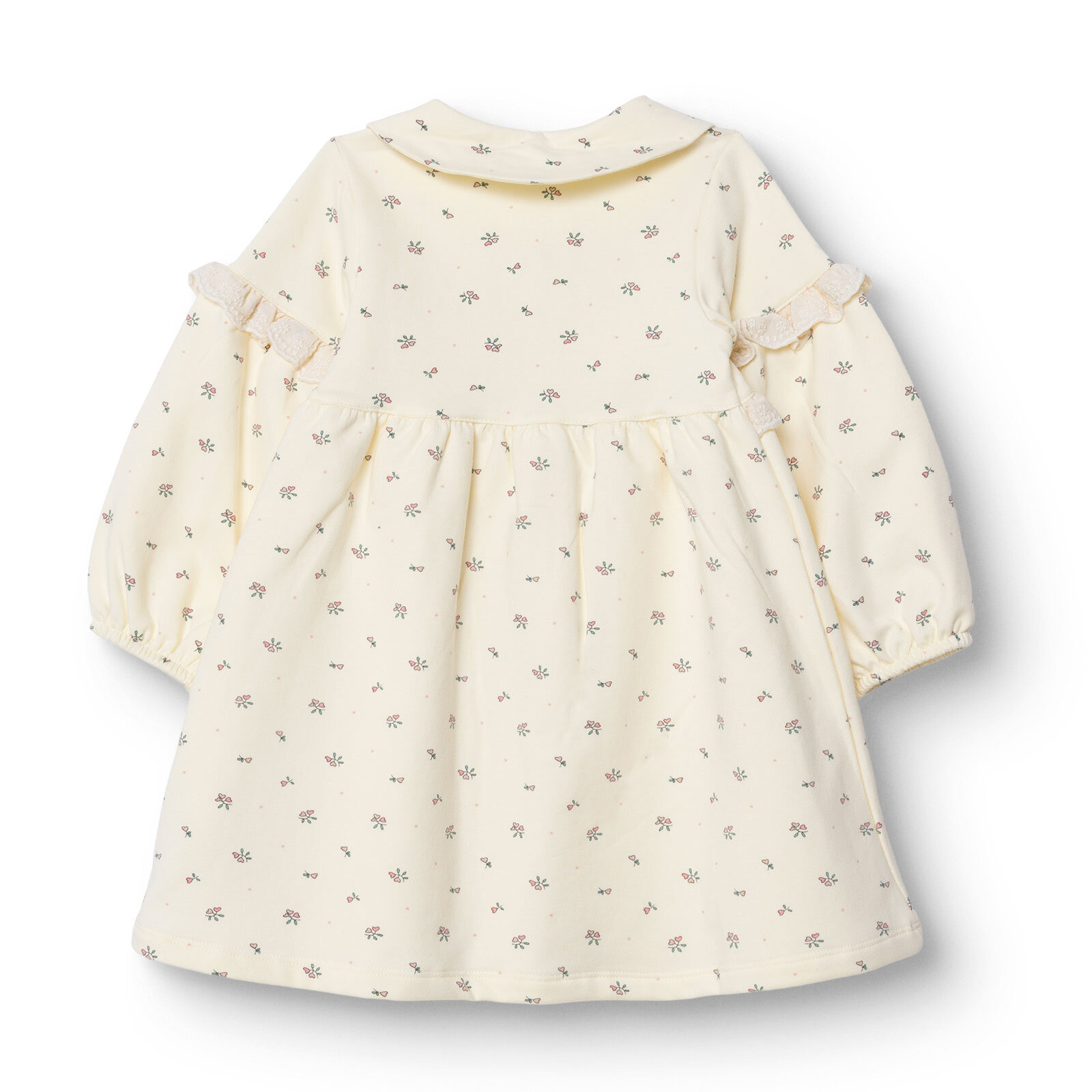 Kız Bebek Cutie Elbise İki İplik Bebe Yaka Uzun Kol