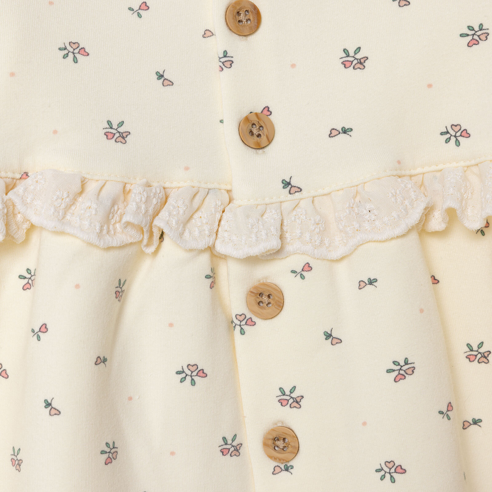 Kız Bebek Cutie Elbise İki İplik Bebe Yaka Uzun Kol