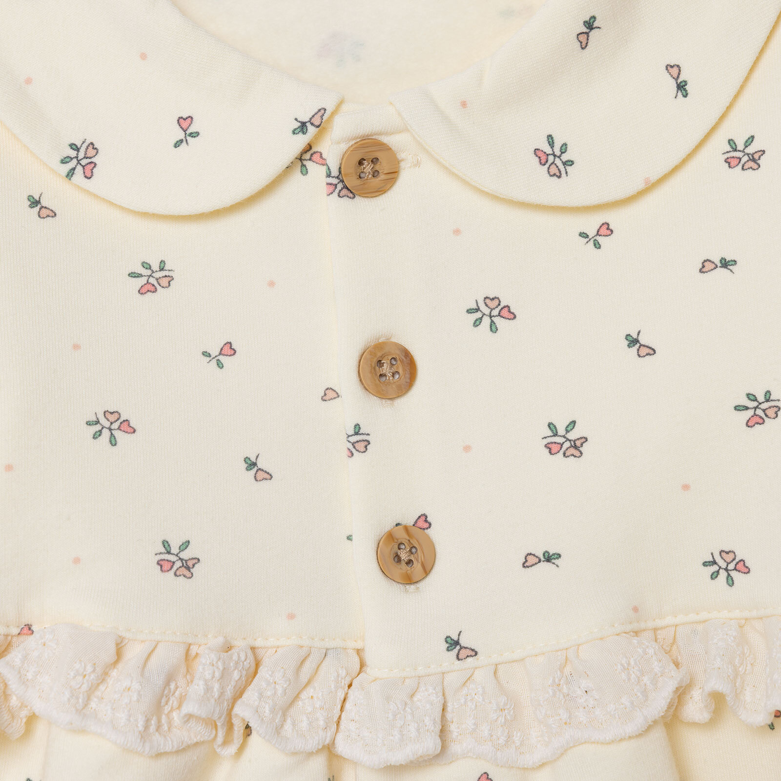 Kız Bebek Cutie Elbise İki İplik Bebe Yaka Uzun Kol