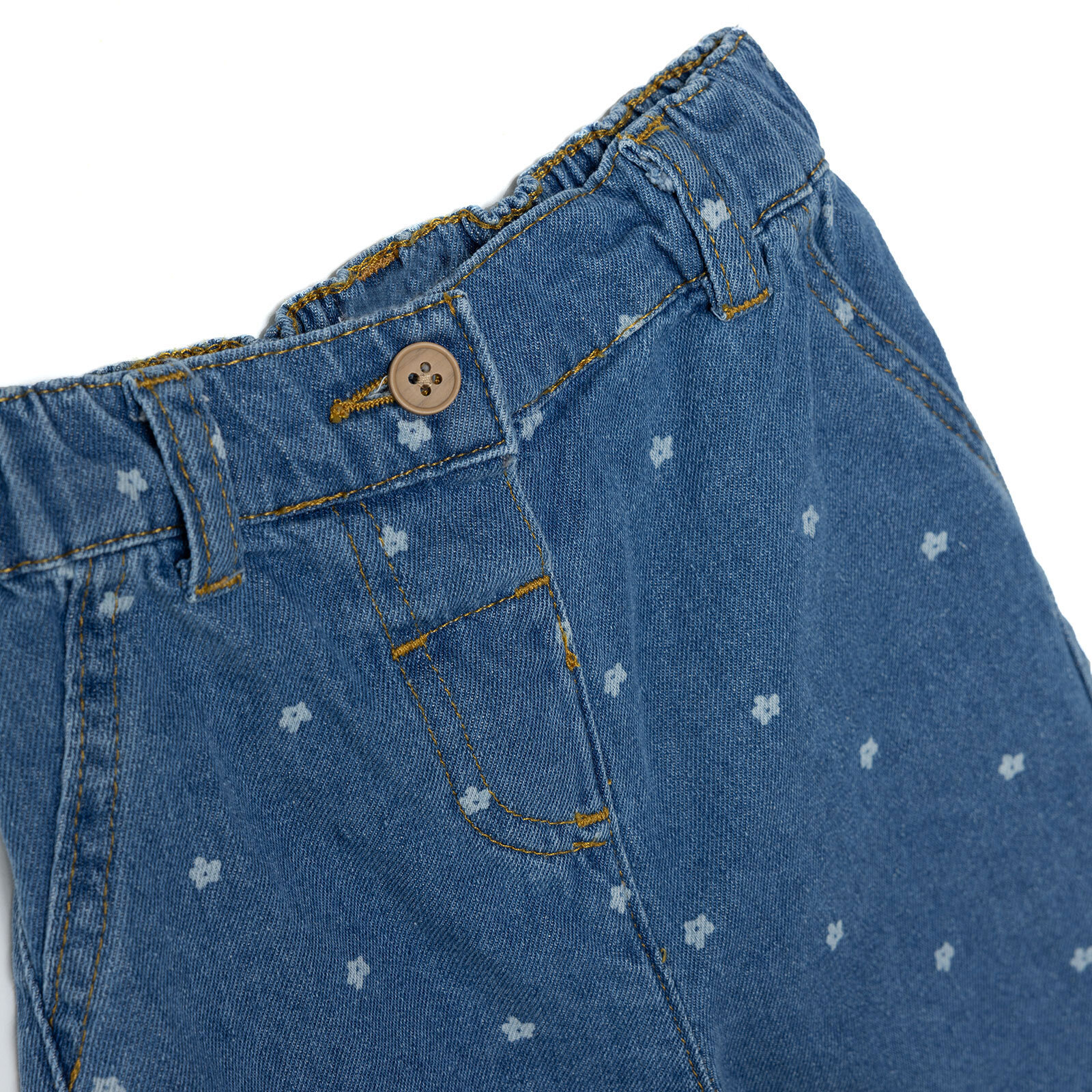 Kız Bebek Denim Pantolon Reçme Paça