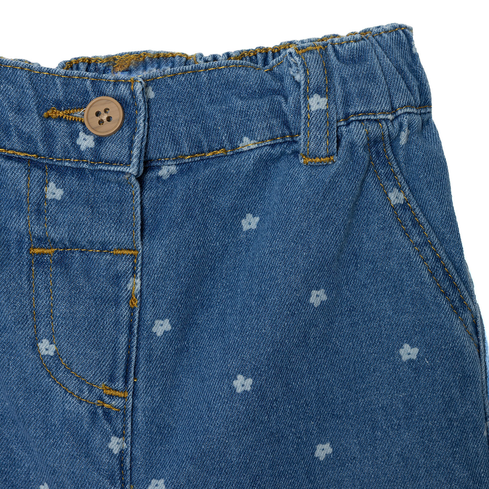 Kız Bebek Denim Pantolon Reçme Paça