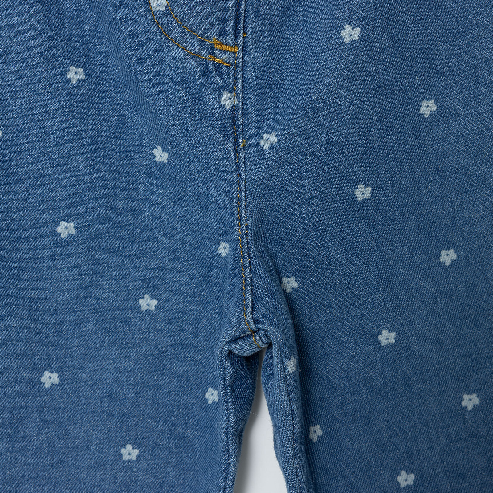 Kız Bebek Denim Pantolon Reçme Paça