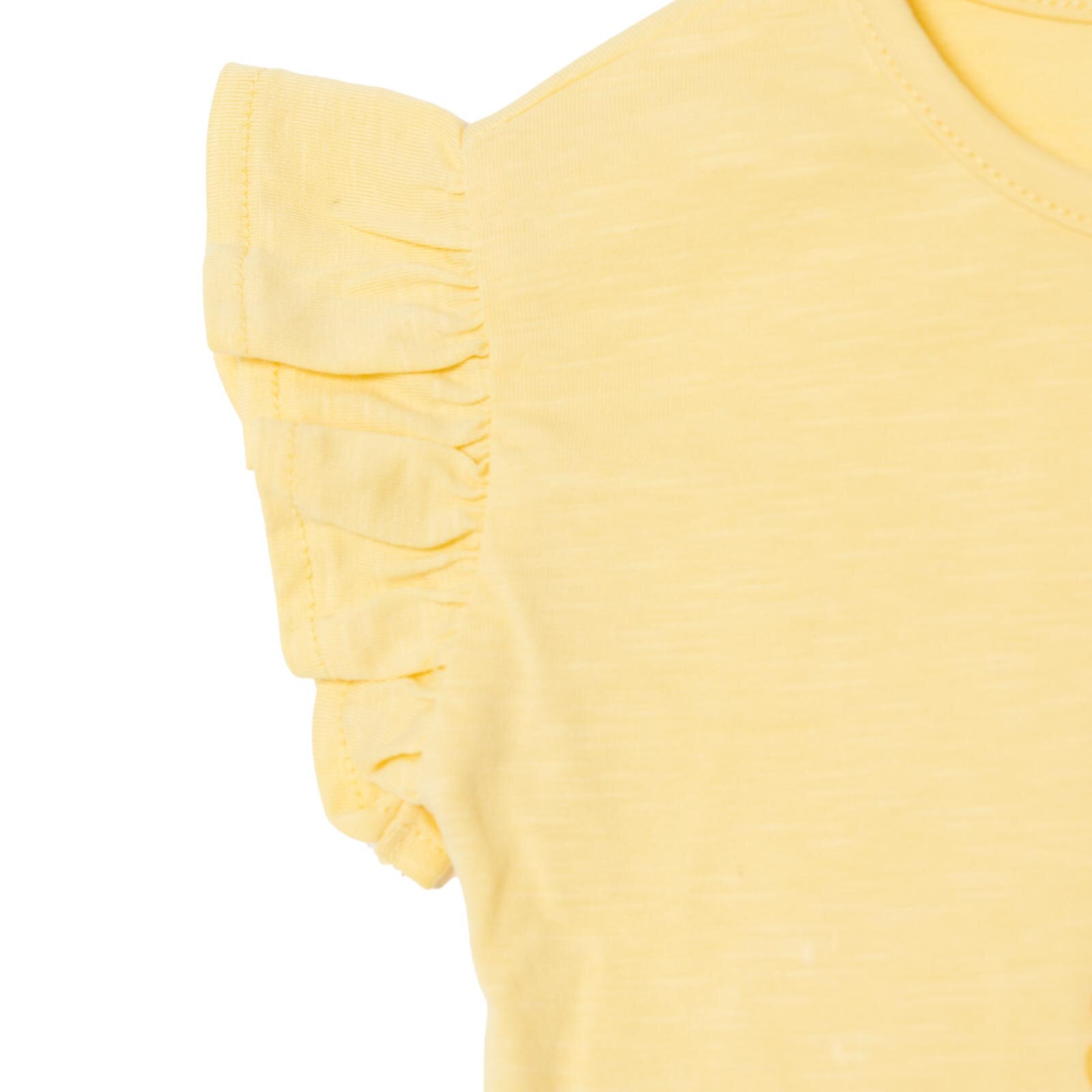 Kız Bebek Ditsy Flower Bluz - Tayt Bisiklet Yaka Kısa Kol Reçme Paça