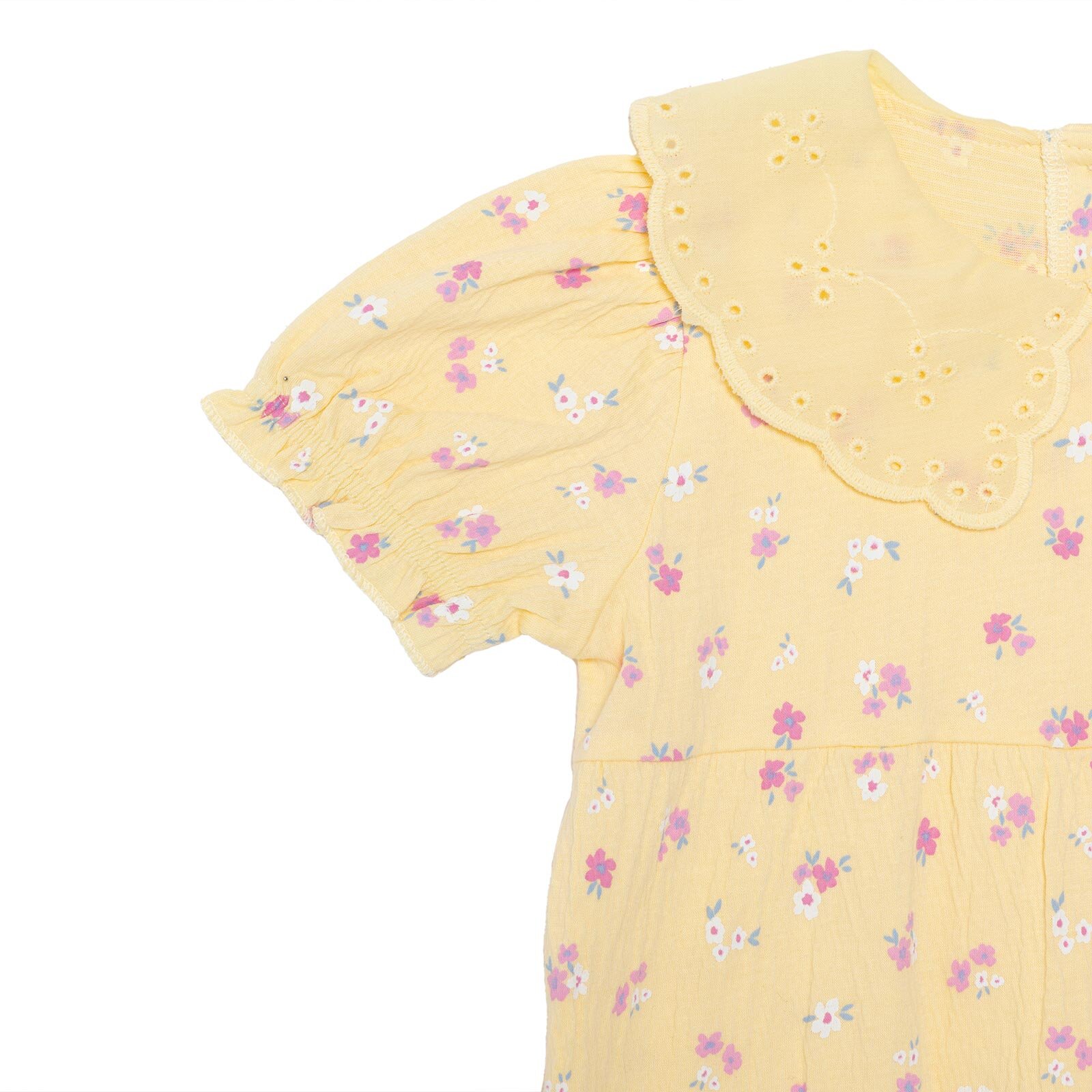 Kız Bebek Ditsy Flower Kısa Tulum Süprem Bebe Yaka Kısa Kol