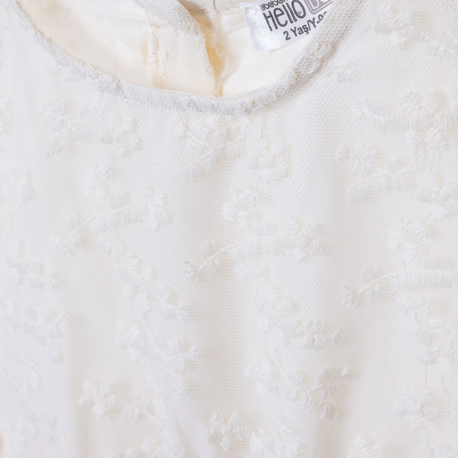 Kız Bebek Elbise Düğmeli Bisiklet Yaka Kısa Kol