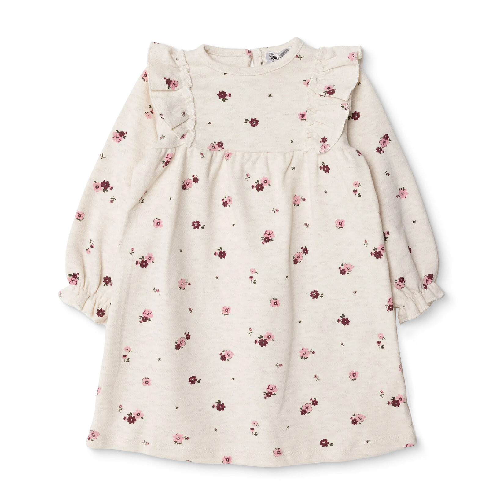 Kız Bebek Elbise Jakar Örme Bisiklet Yaka Uzun Kol