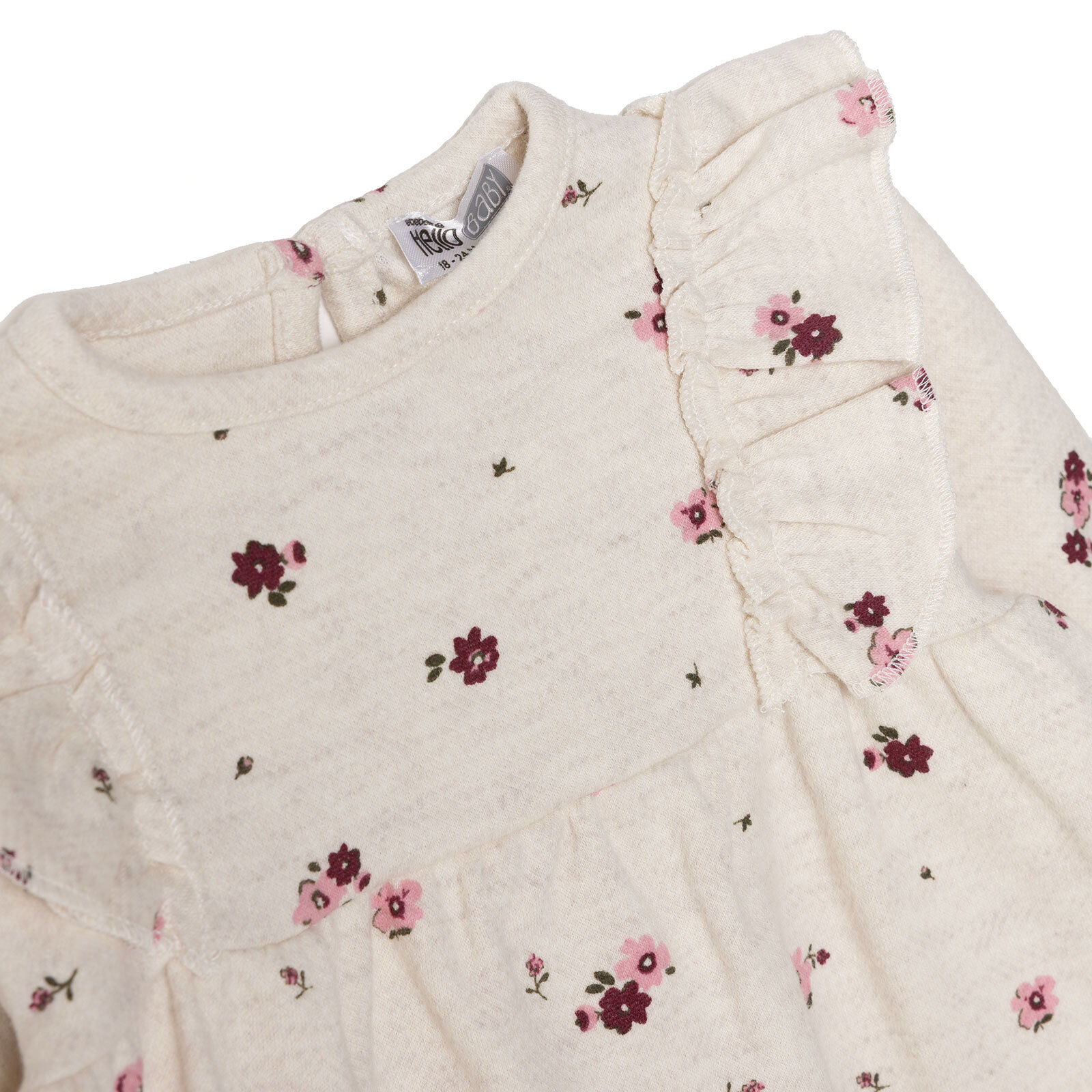 Kız Bebek Elbise Jakar Örme Bisiklet Yaka Uzun Kol