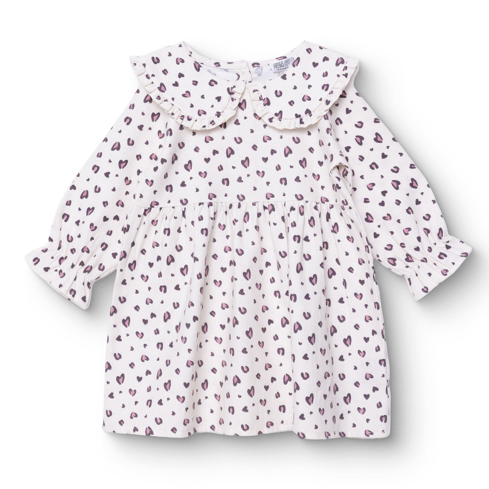 Kız Bebek Elbise Bisiklet Yaka Uzun Kol