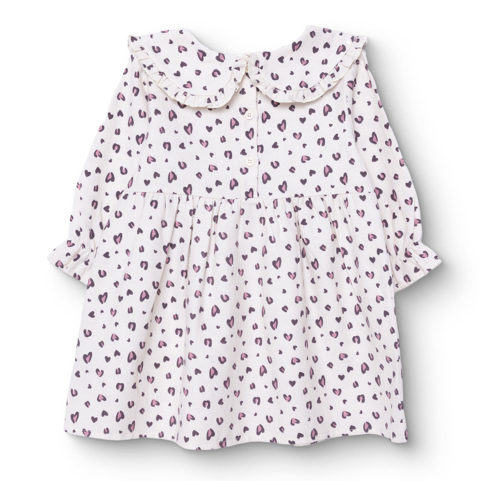 Kız Bebek Elbise Bisiklet Yaka Uzun Kol