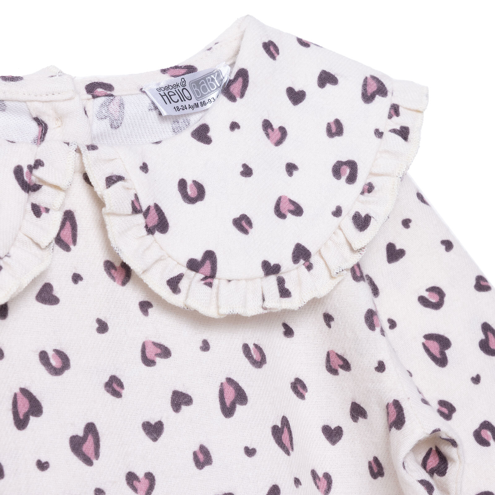 Kız Bebek Elbise Bisiklet Yaka Uzun Kol