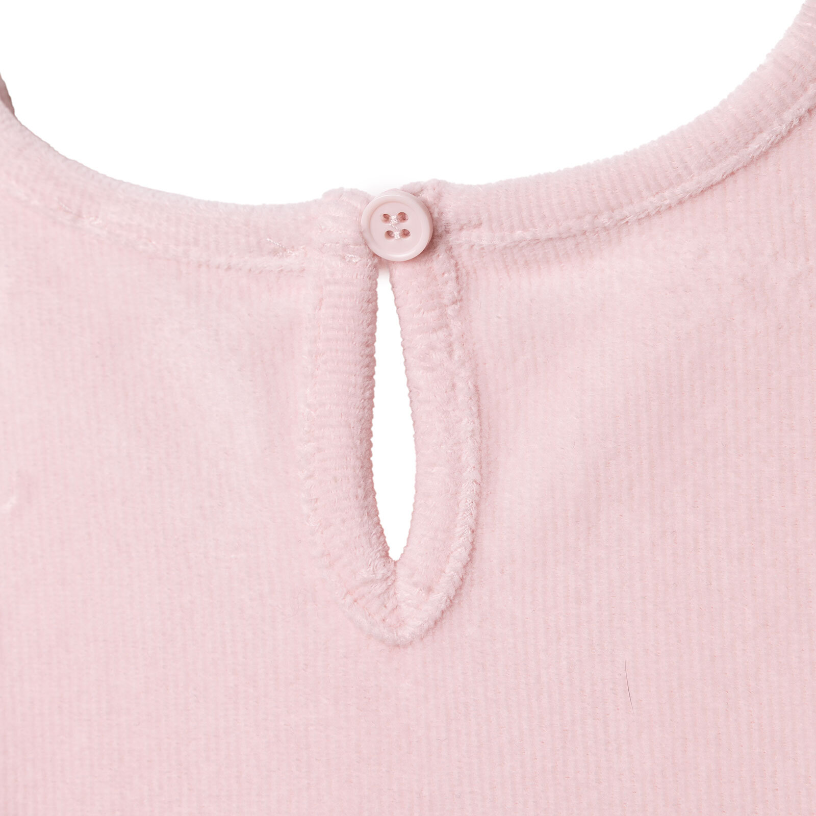 Kız Bebek Enjoy Bear Kadife Elbise Düğmeli Uzun Kol