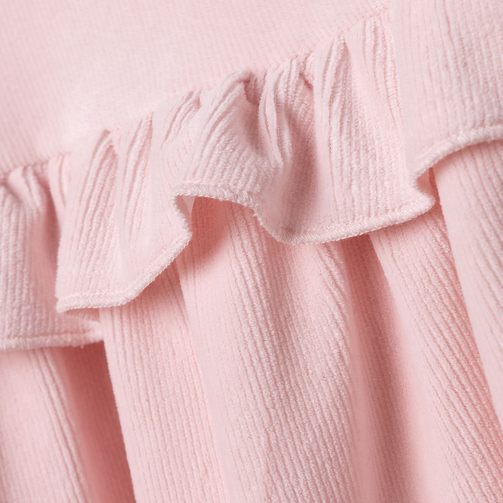 Kız Bebek Enjoy Bear Kadife Elbise Düğmeli Uzun Kol