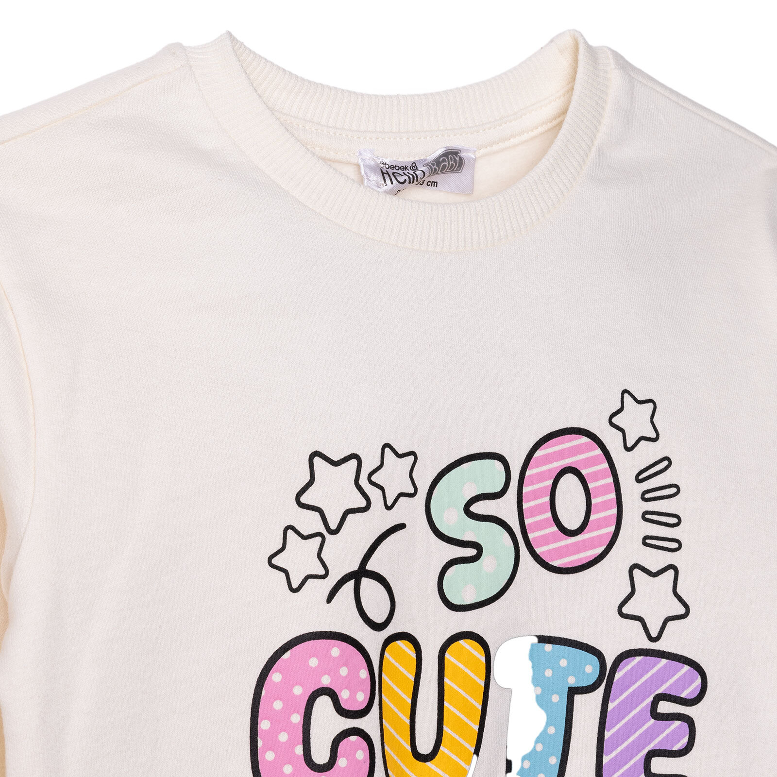 Kız Bebek Eşofman Takım Bisiklet Yaka Uzun Kol Lastikli Paça