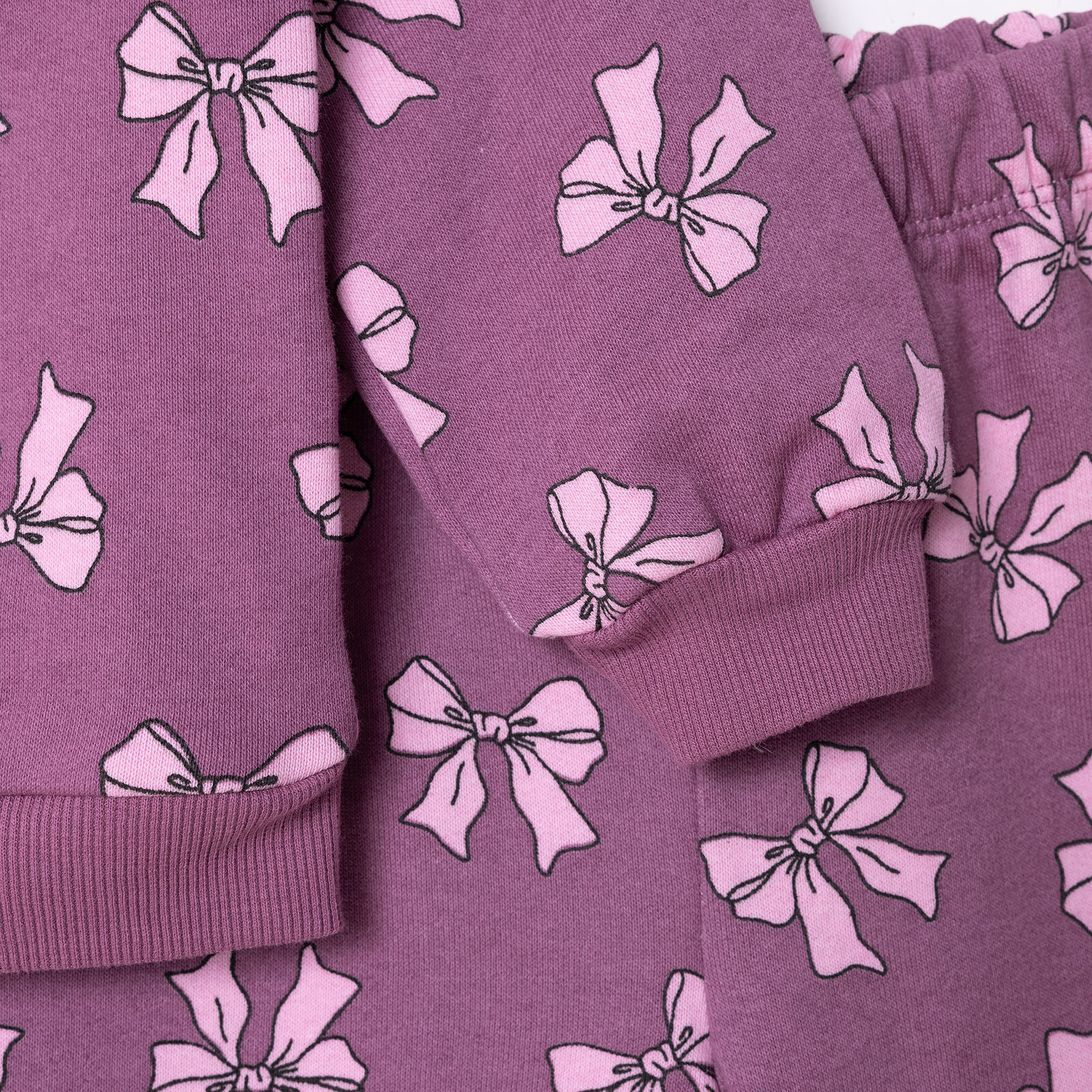 Kız Bebek Eşofman Takımı Bisiklet Yaka Uzun Kol Lastikli