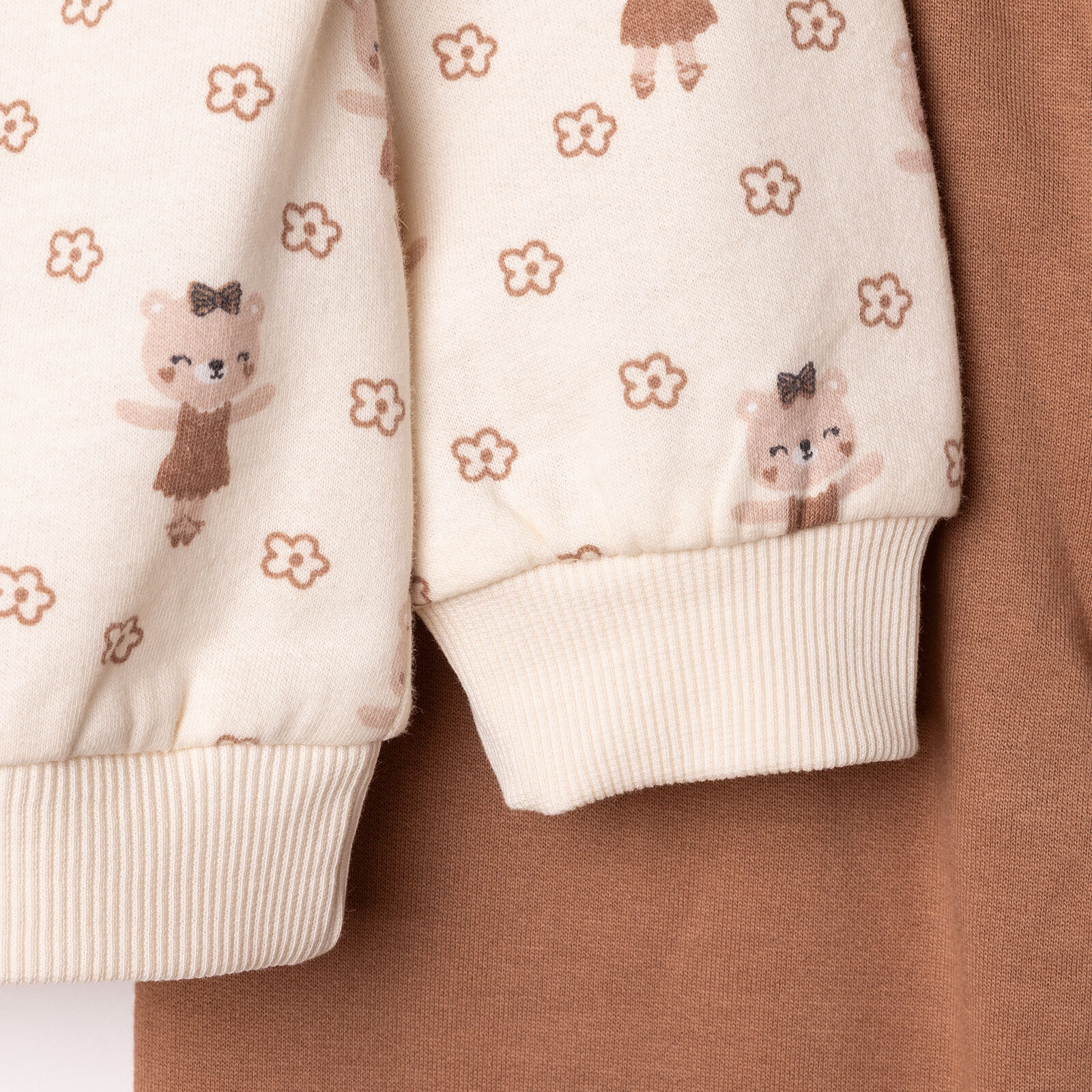 Kız Bebek Eşofman Takımı Enjoy Bear İki İplik Uzun Kol Lastikli Paça