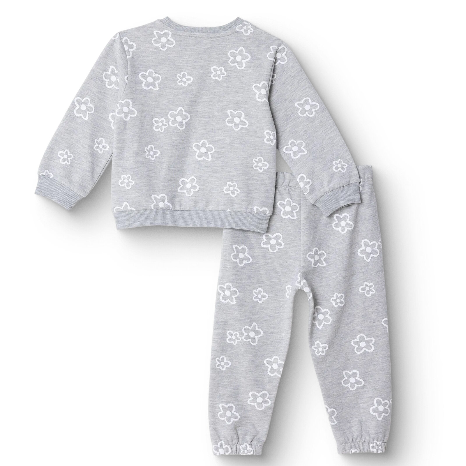 Kız Bebek Eşofman Takımı İki İplik Bisiklet Yaka Uzun Kol Lastikli Paça