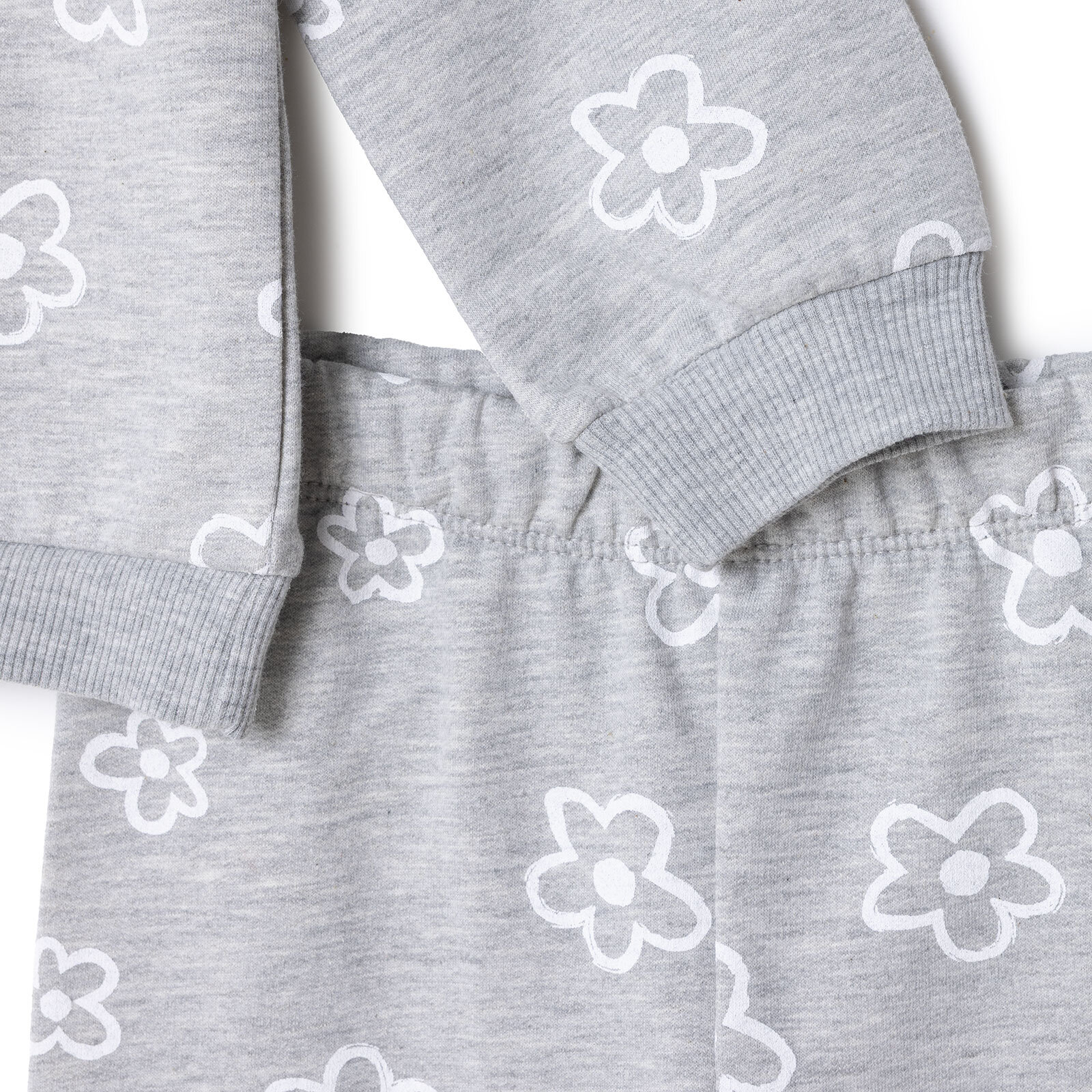 Kız Bebek Eşofman Takımı İki İplik Bisiklet Yaka Uzun Kol Lastikli Paça