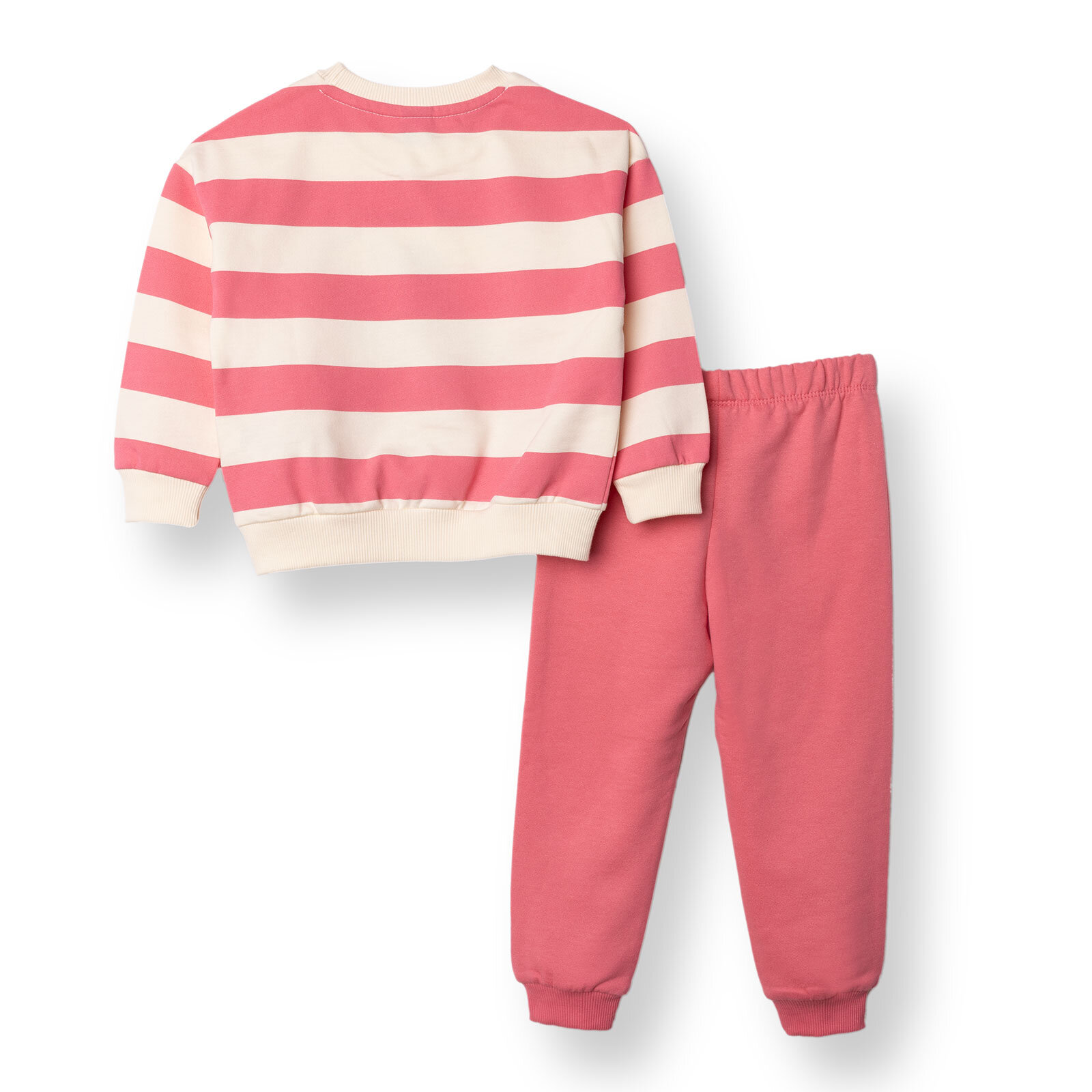 Kız Bebek Eşofman Takımı İki İplik Bisiklet Yaka Uzun Kol Ribanalı Paça