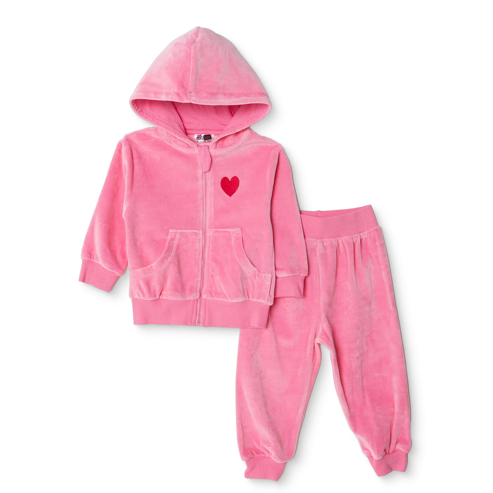 Kız Bebek Eşofman Takımı İki İplik Kapüşonlu Yaka Uzun Kol Lastikli Paça Kız Bebek Eşofman Takımı İki İplik Kapüşonlu Yaka Uzun Kol Lastikli Paça