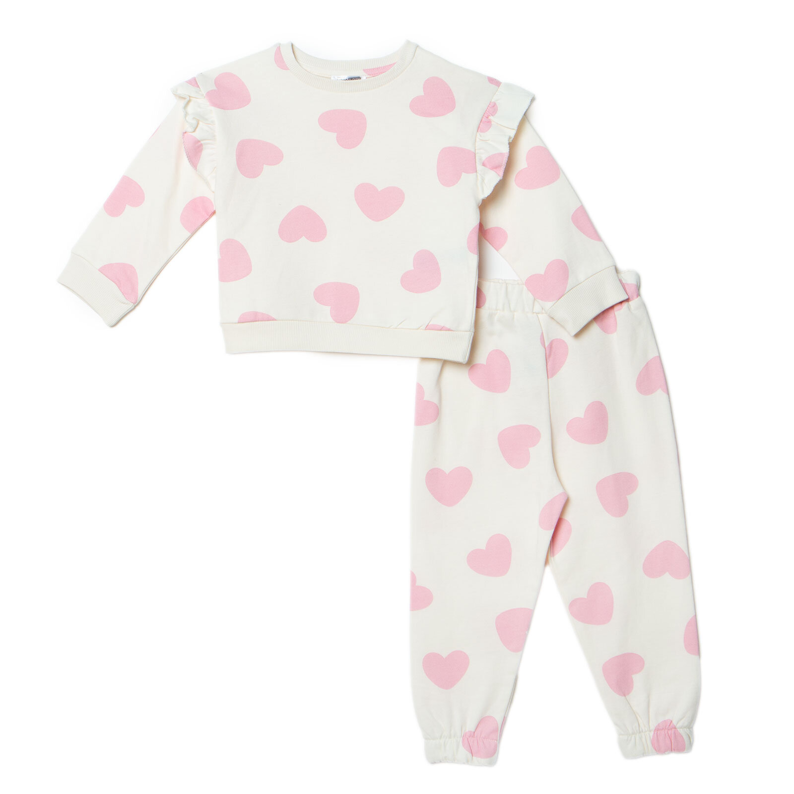 Kız Bebek Eşofman Takımı Monochrome Bisiklet Yaka Lastikli Paça