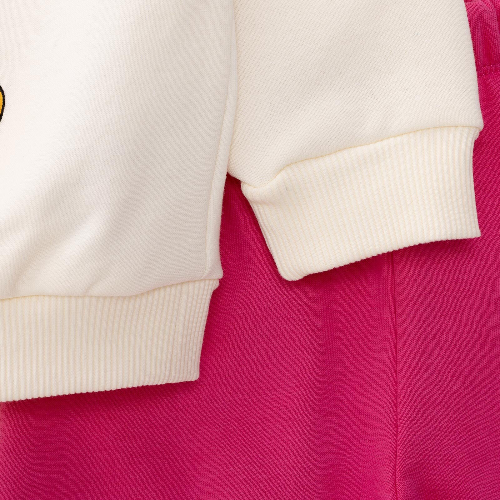 Kız Bebek Eşofman Takımı Üç İplik Bisiklet Yaka Uzun Kol Ribanalı Paça