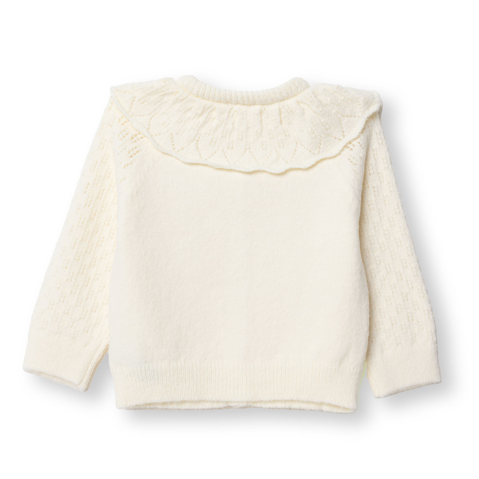 Kız Bebek Floral Teddy Bear Triko Hırka Fırfırlı Yaka Uzun Kol