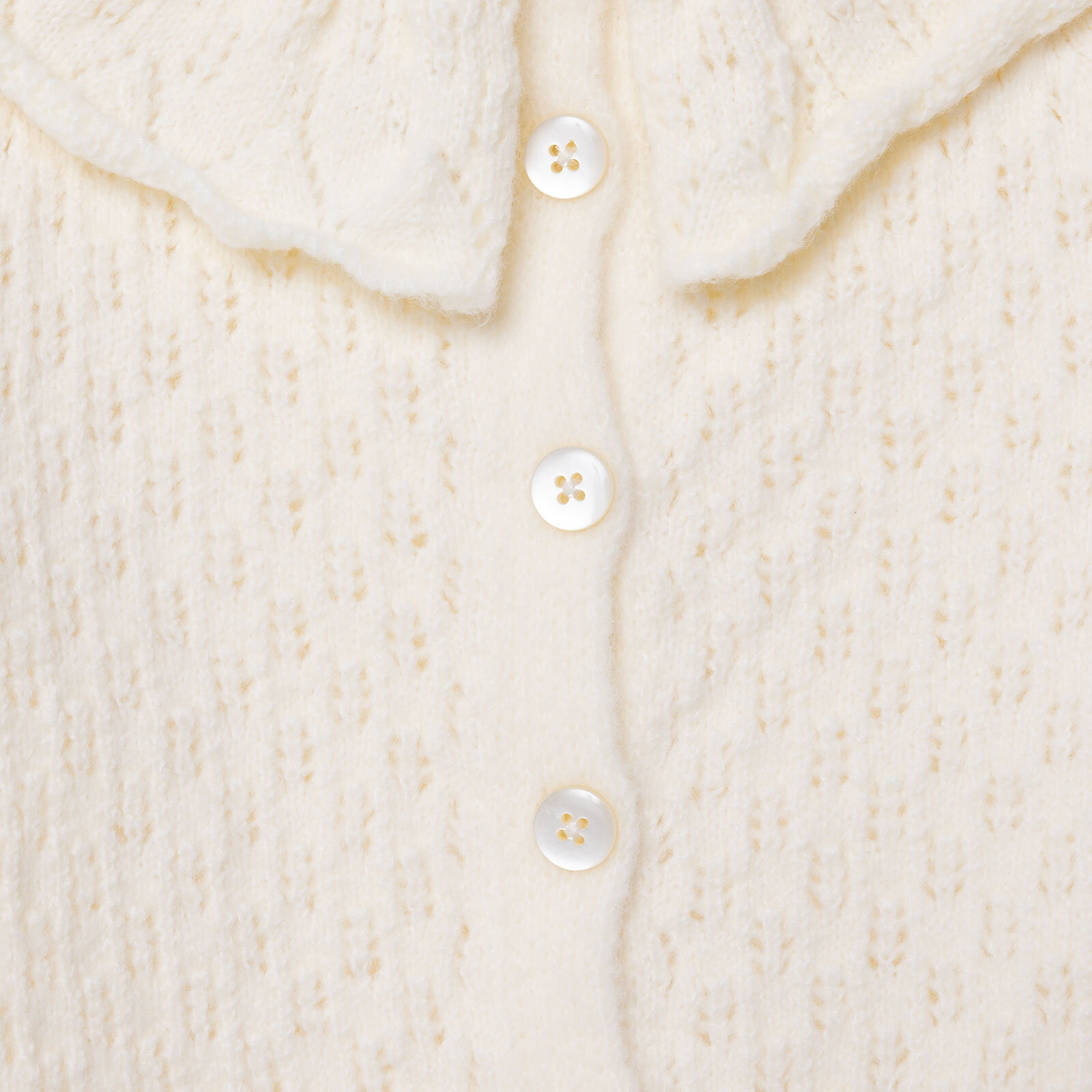 Kız Bebek Floral Teddy Bear Triko Hırka Fırfırlı Yaka Uzun Kol