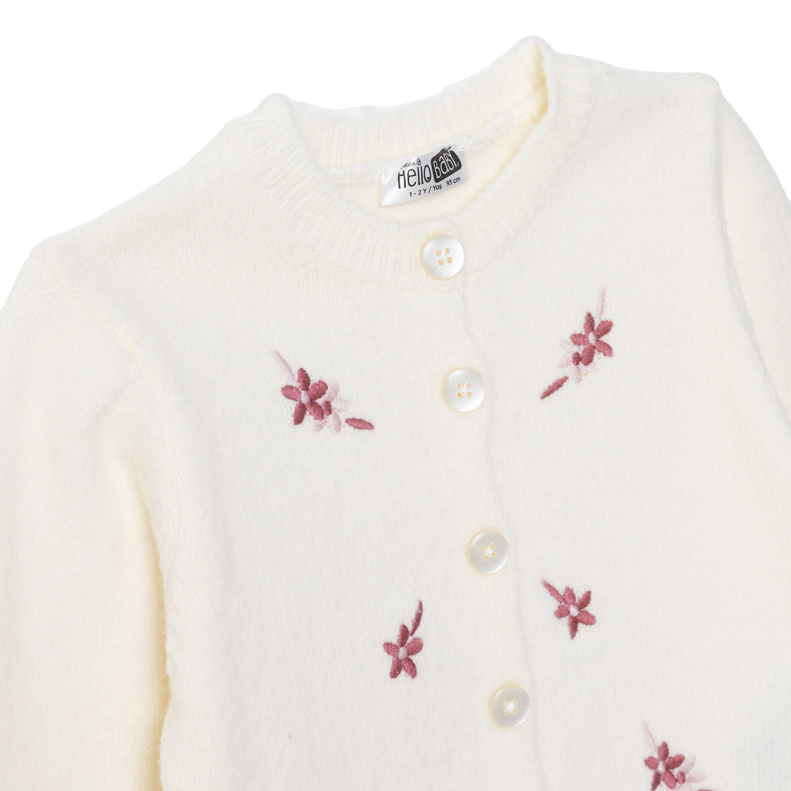 Kız Bebek Floral Teddy Bear Triko Hırka V Yaka Uzun Kol Kız Bebek Floral Teddy Bear Triko Hırka V Yaka Uzun Kol