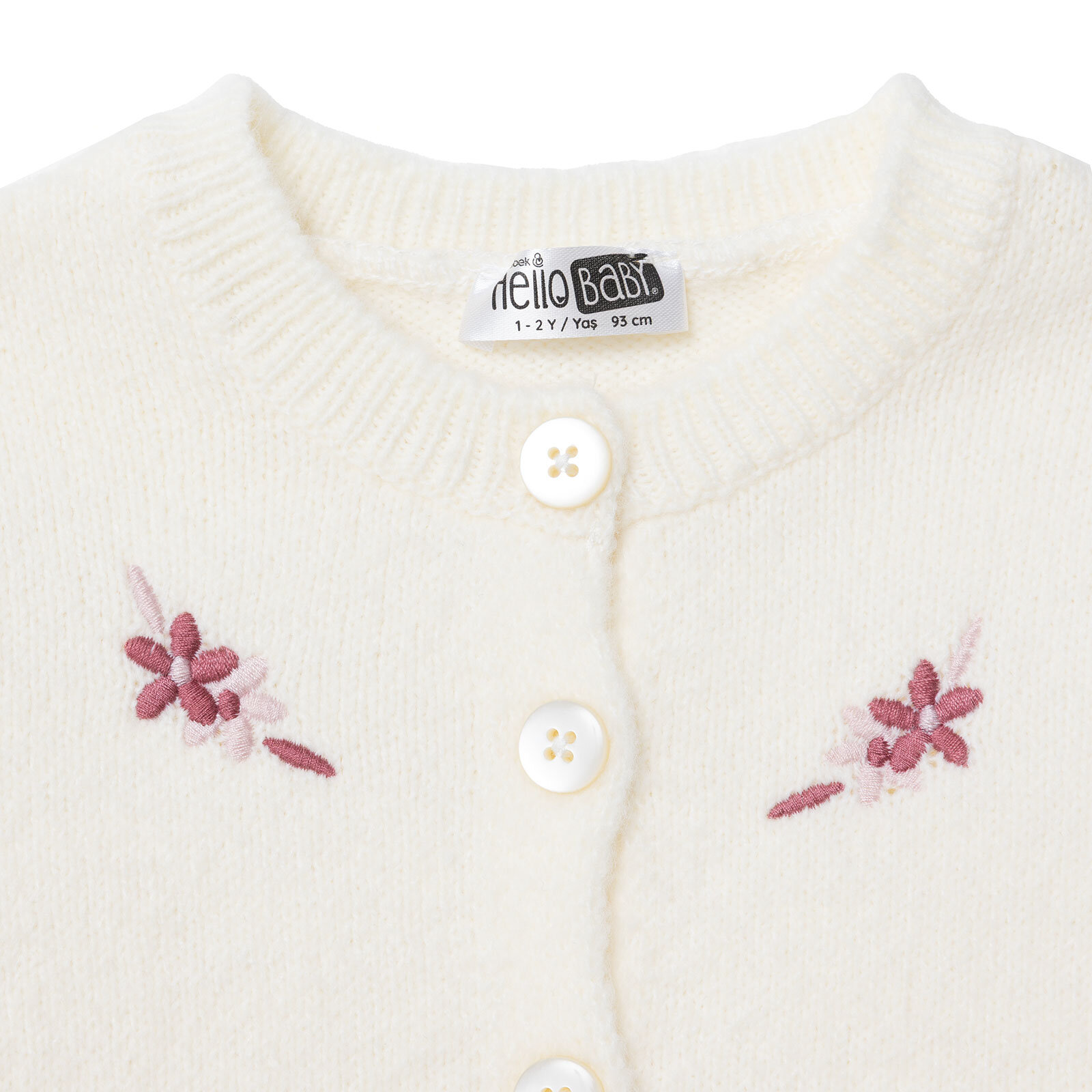 Kız Bebek Floral Teddy Bear Triko Hırka V Yaka Uzun Kol Kız Bebek Floral Teddy Bear Triko Hırka V Yaka Uzun Kol