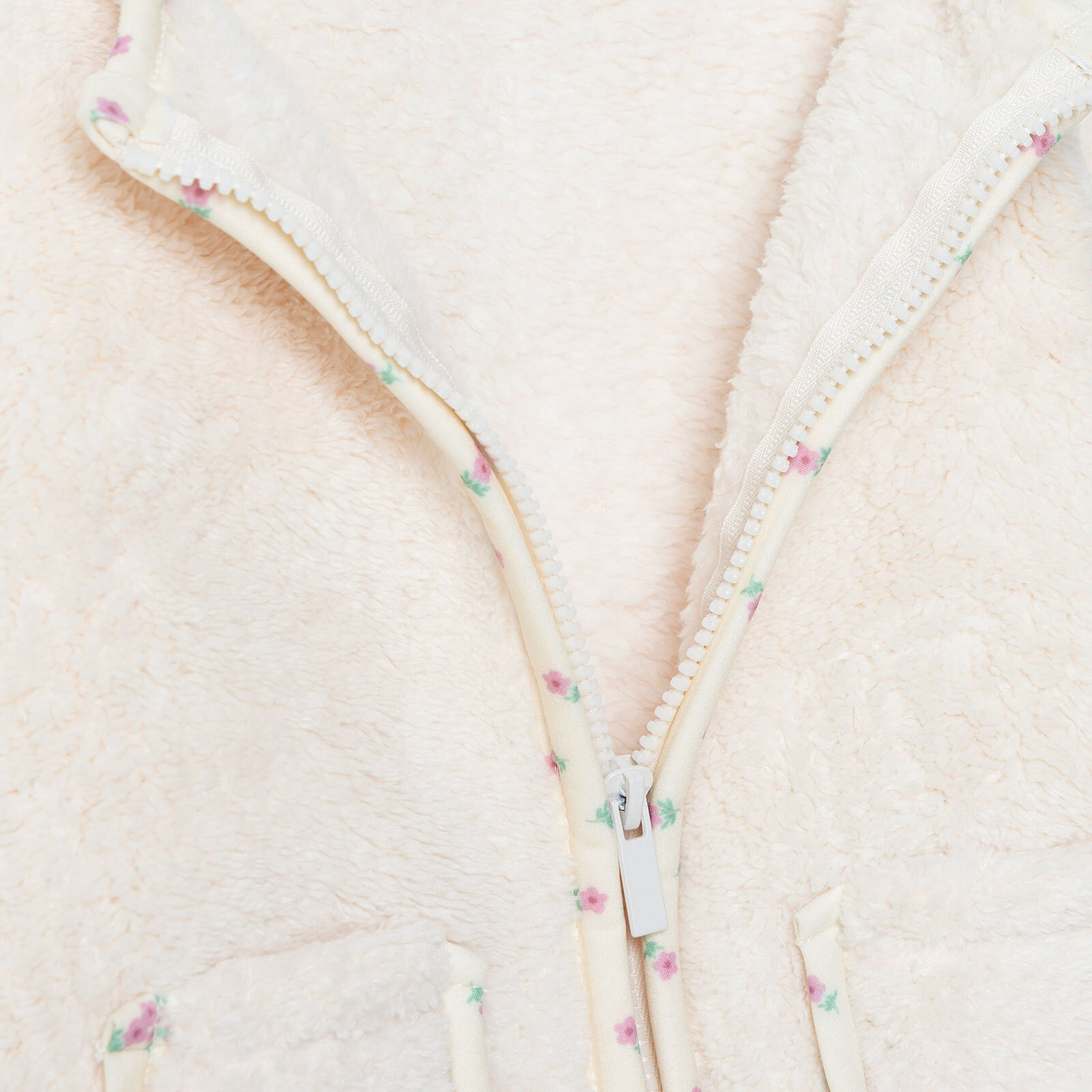 Kız Bebek Floral Teddy Bear Welsoft Hırka Bisiklet Yaka Uzun Kol